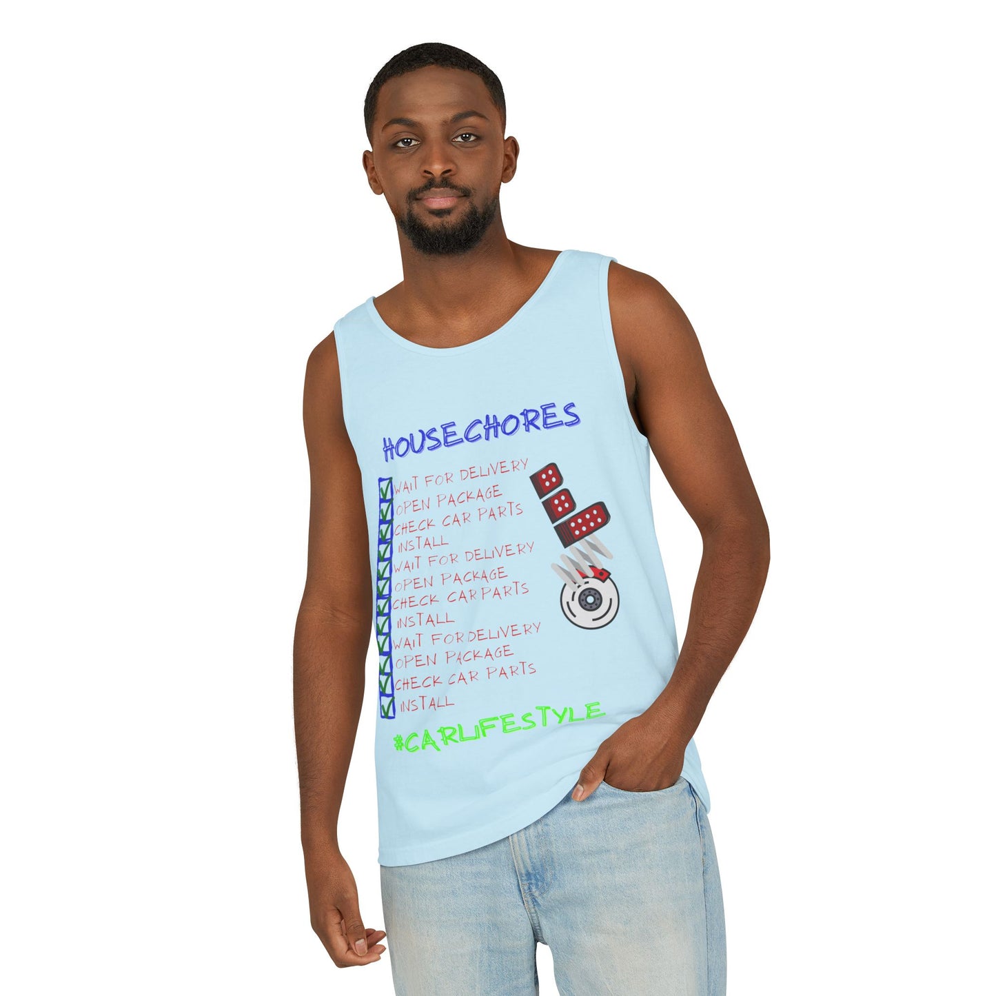House Chores Check List Tank Top, Unisex Motivational Apparel, Summer Essential, Gift for Homebodies, Housewarming Gift