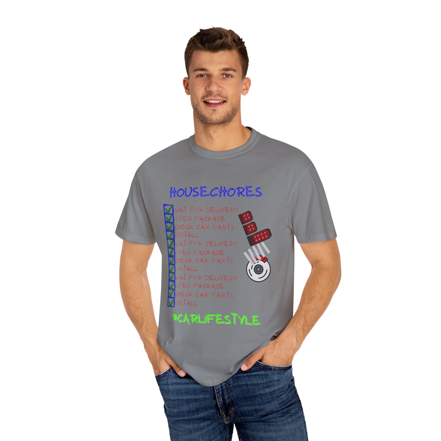 Fun House Chores Unisex Magenta T-shirt | Unique Chore Tracker Shirt | Great for Gifts, Home, Casual Wear, and Motivation