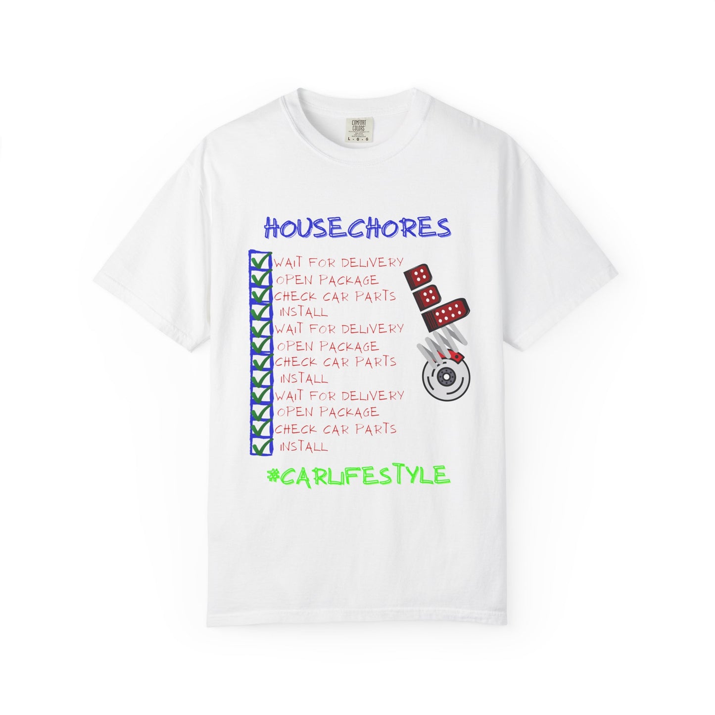 Fun House Chores Unisex Magenta T-shirt | Unique Chore Tracker Shirt | Great for Gifts, Home, Casual Wear, and Motivation