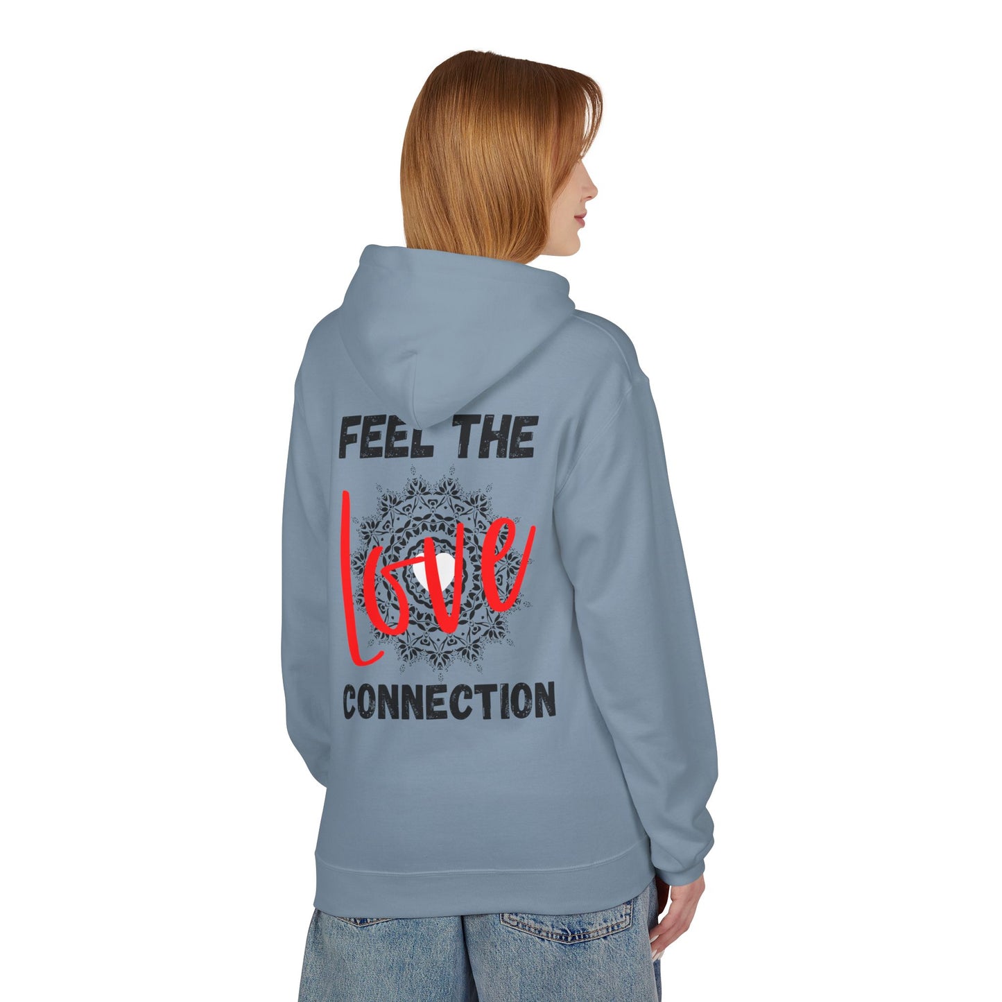 Unisex Fleece Hoodie - Feel the Love Connection, Cozy Outfit for Valentine's Day, Friendly Gift for Any Occasion, Relationship Goals
