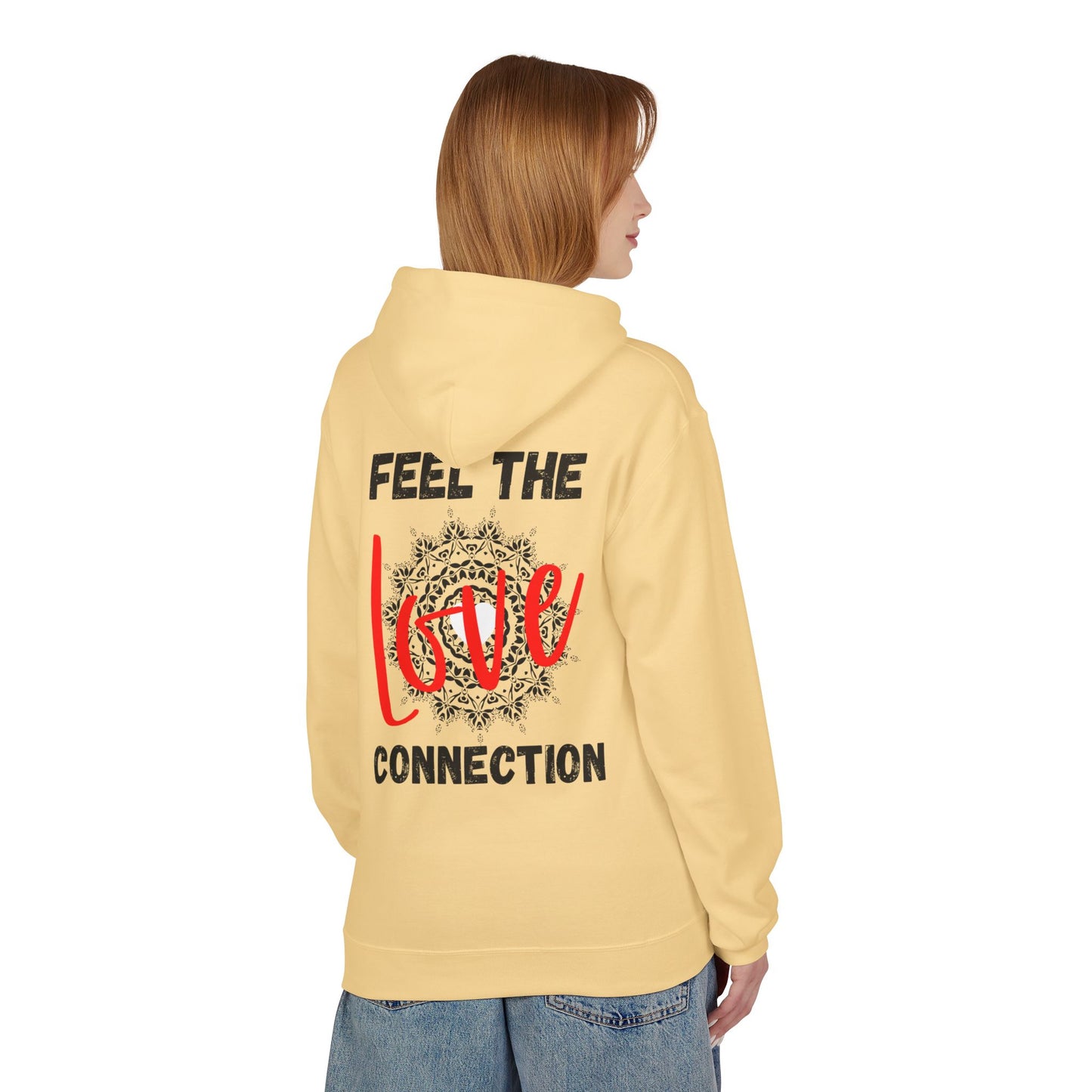 Unisex Fleece Hoodie - Feel the Love Connection, Cozy Outfit for Valentine's Day, Friendly Gift for Any Occasion, Relationship Goals
