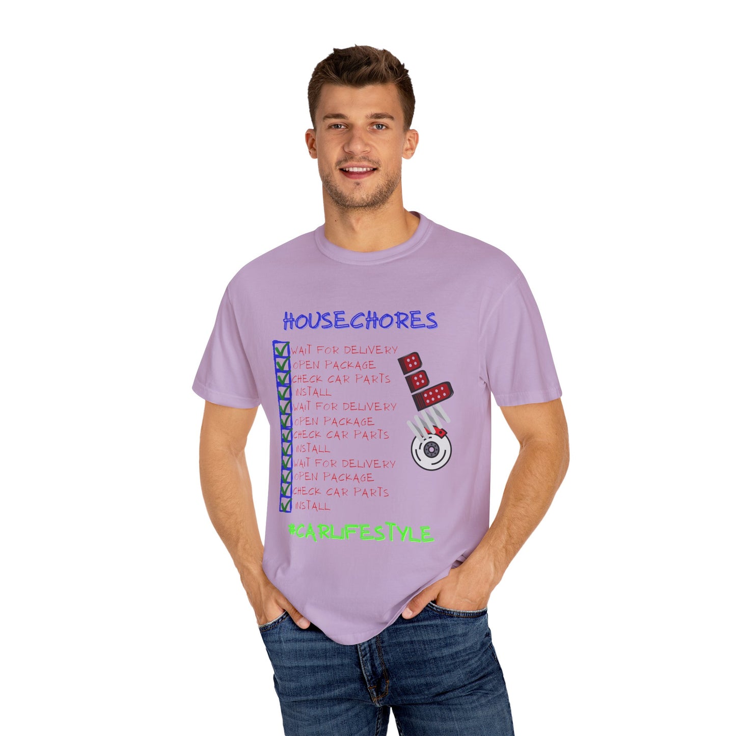 Fun House Chores Unisex Magenta T-shirt | Unique Chore Tracker Shirt | Great for Gifts, Home, Casual Wear, and Motivation