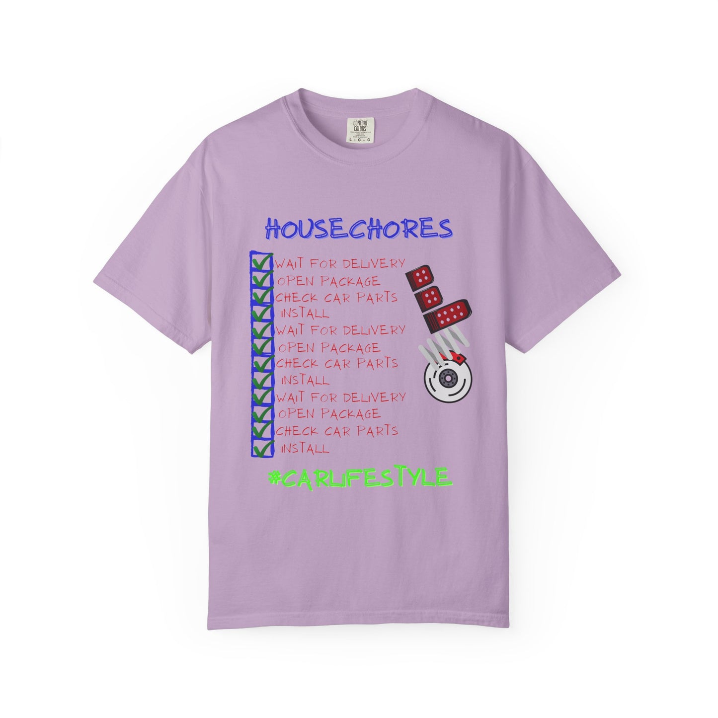 Fun House Chores Unisex Magenta T-shirt | Unique Chore Tracker Shirt | Great for Gifts, Home, Casual Wear, and Motivation