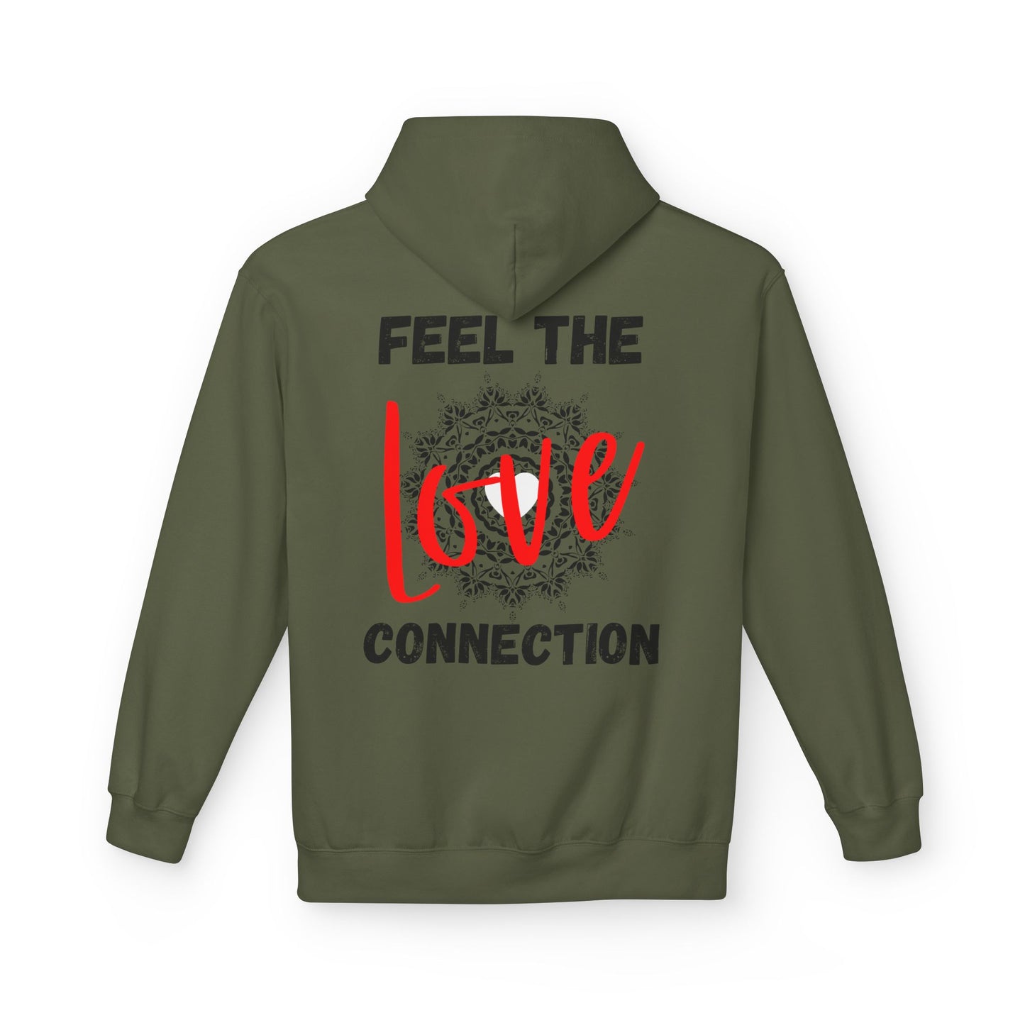 Unisex Fleece Hoodie - Feel the Love Connection, Cozy Outfit for Valentine's Day, Friendly Gift for Any Occasion, Relationship Goals