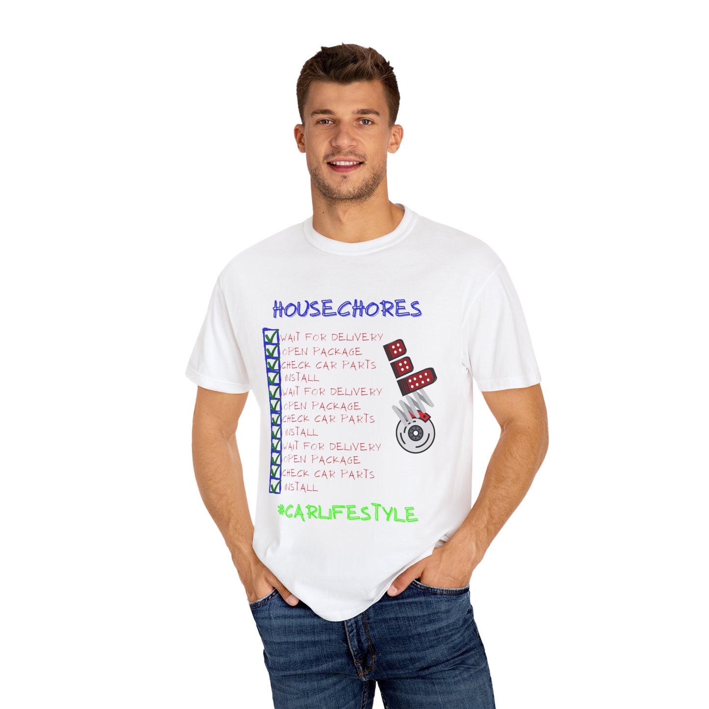 Fun House Chores Unisex Magenta T-shirt | Unique Chore Tracker Shirt | Great for Gifts, Home, Casual Wear, and Motivation