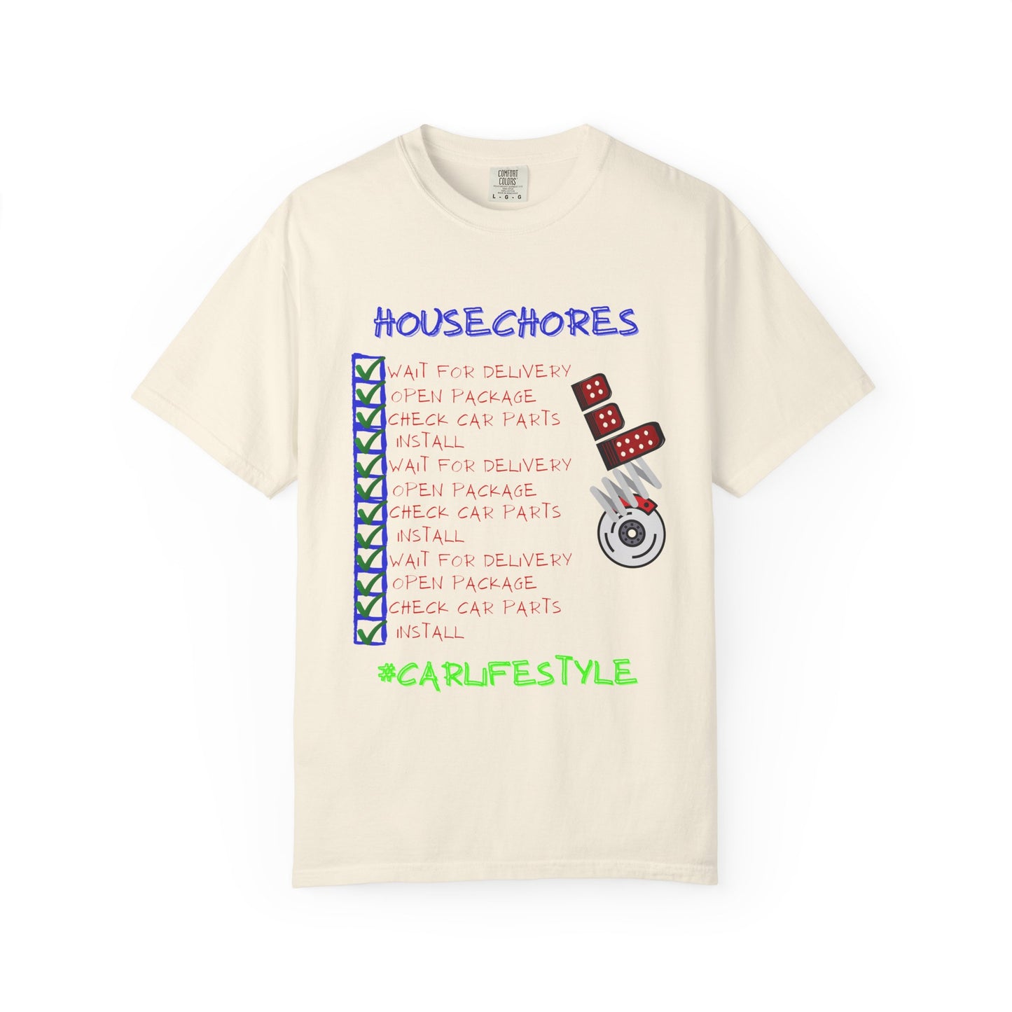 Fun House Chores Unisex Magenta T-shirt | Unique Chore Tracker Shirt | Great for Gifts, Home, Casual Wear, and Motivation