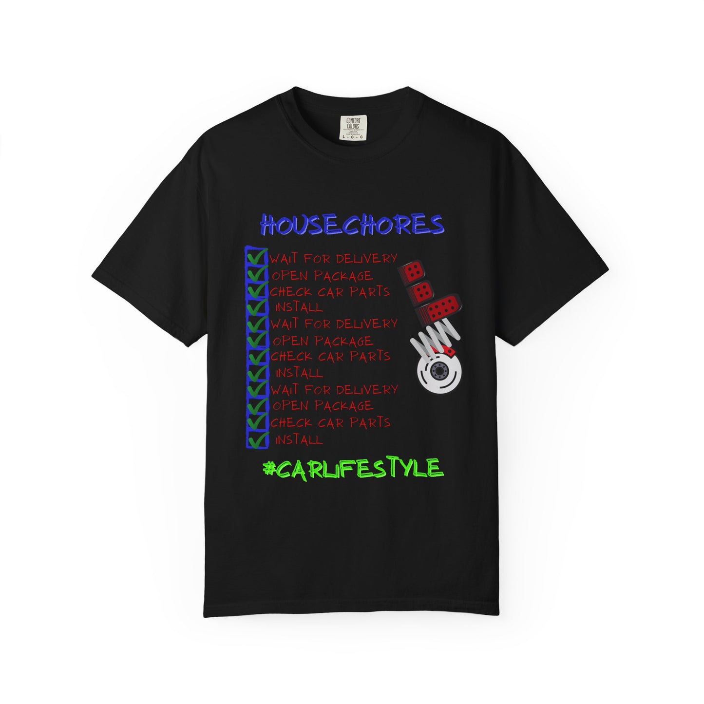 Fun House Chores Unisex Magenta T-shirt | Unique Chore Tracker Shirt | Great for Gifts, Home, Casual Wear, and Motivation