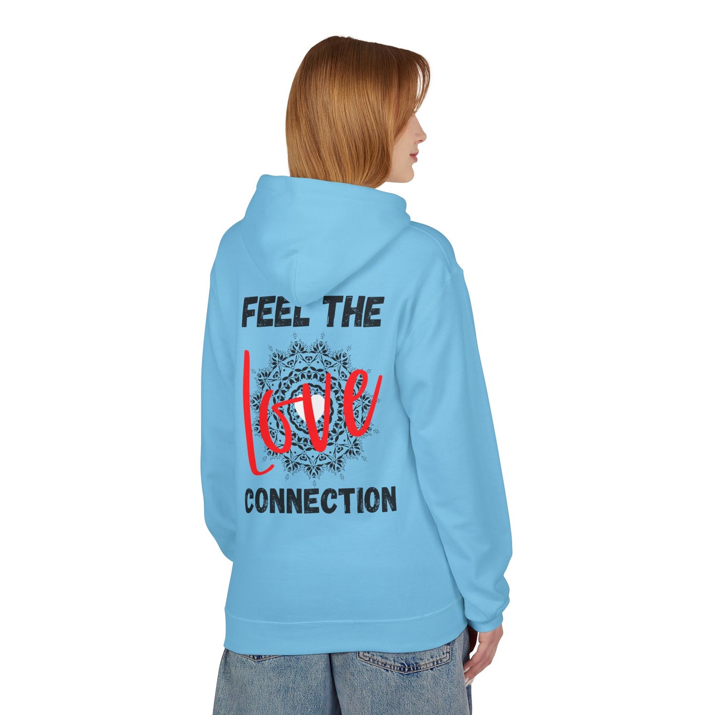 Unisex Fleece Hoodie - Feel the Love Connection, Cozy Outfit for Valentine's Day, Friendly Gift for Any Occasion, Relationship Goals