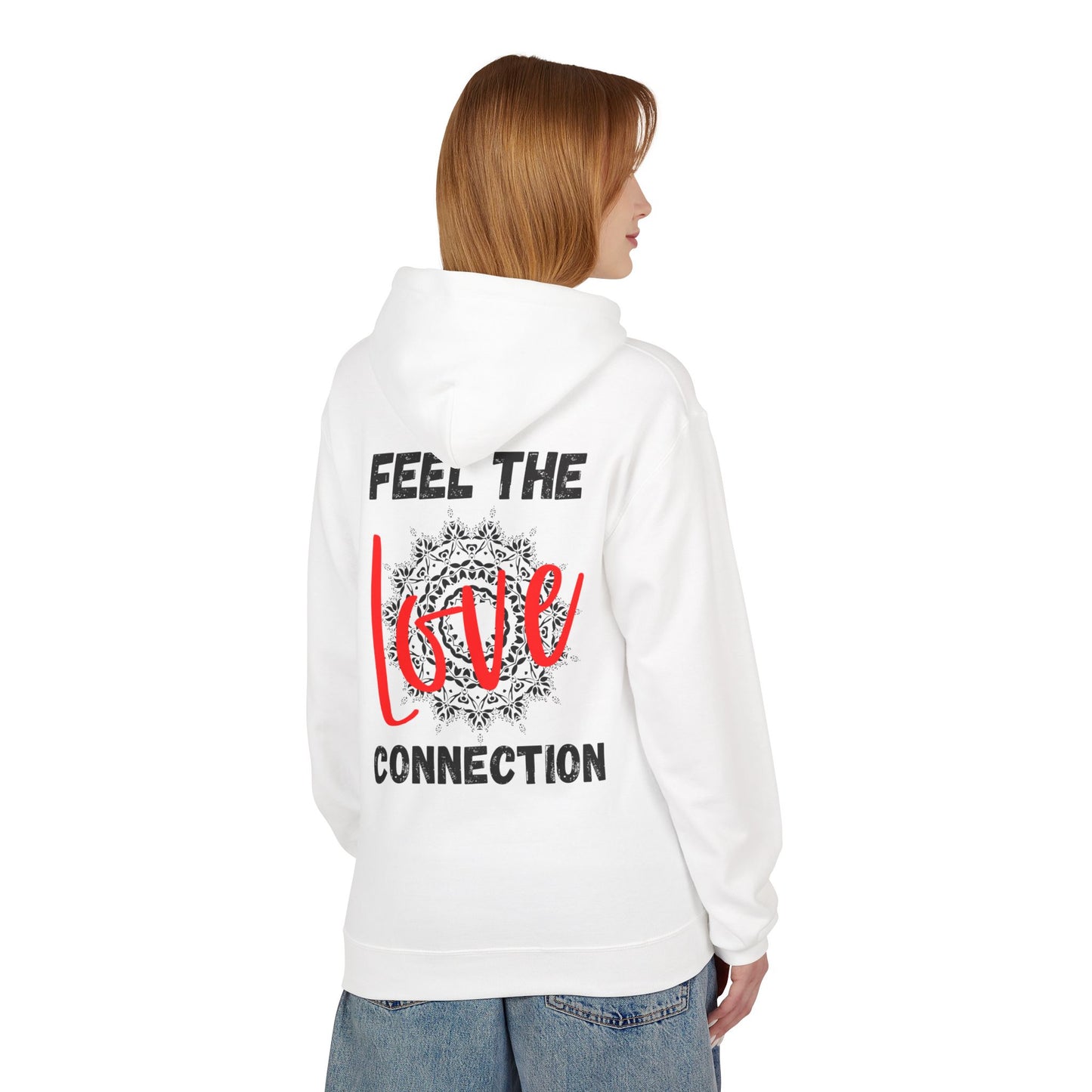 Unisex Fleece Hoodie - Feel the Love Connection, Cozy Outfit for Valentine's Day, Friendly Gift for Any Occasion, Relationship Goals