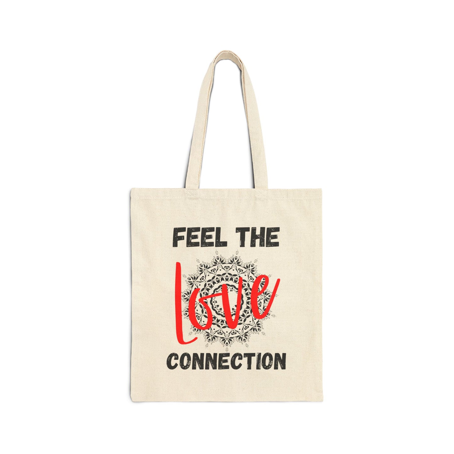 Feel the Love Connection Canvas Tote Bag | Eco-Friendly Shopping Bag, Gift for Her, Valentine's Day, Reusable Tote, Cute Beach Bag