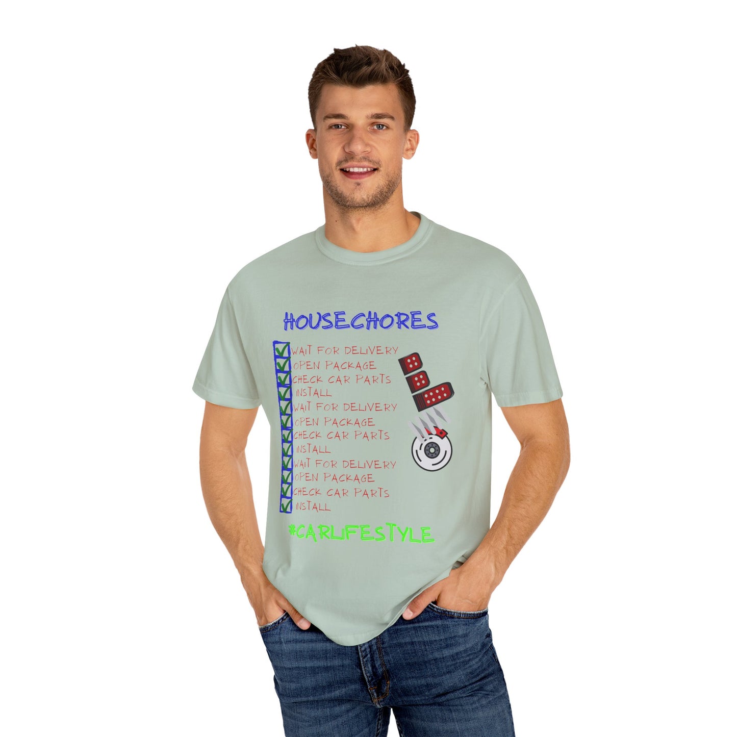 Fun House Chores Unisex Magenta T-shirt | Unique Chore Tracker Shirt | Great for Gifts, Home, Casual Wear, and Motivation