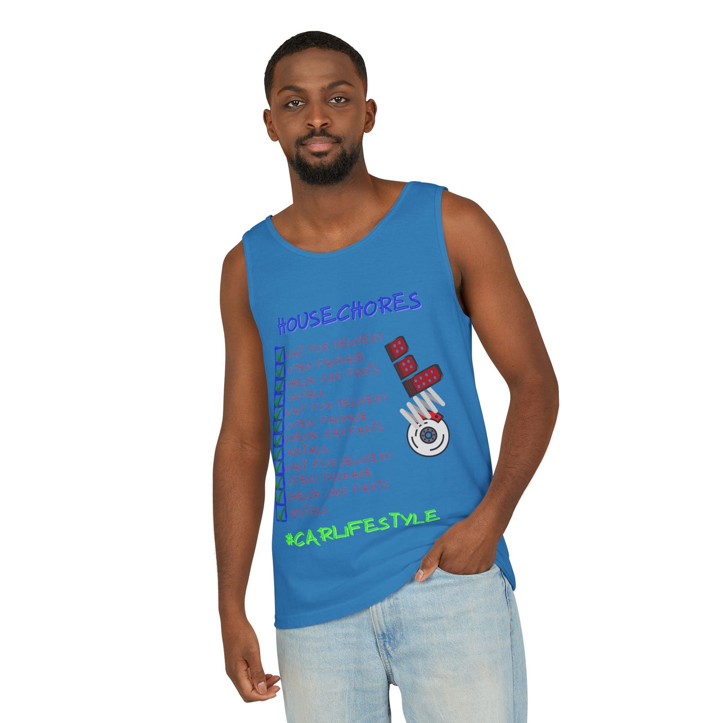 House Chores Check List Tank Top, Unisex Motivational Apparel, Summer Essential, Gift for Homebodies, Housewarming Gift