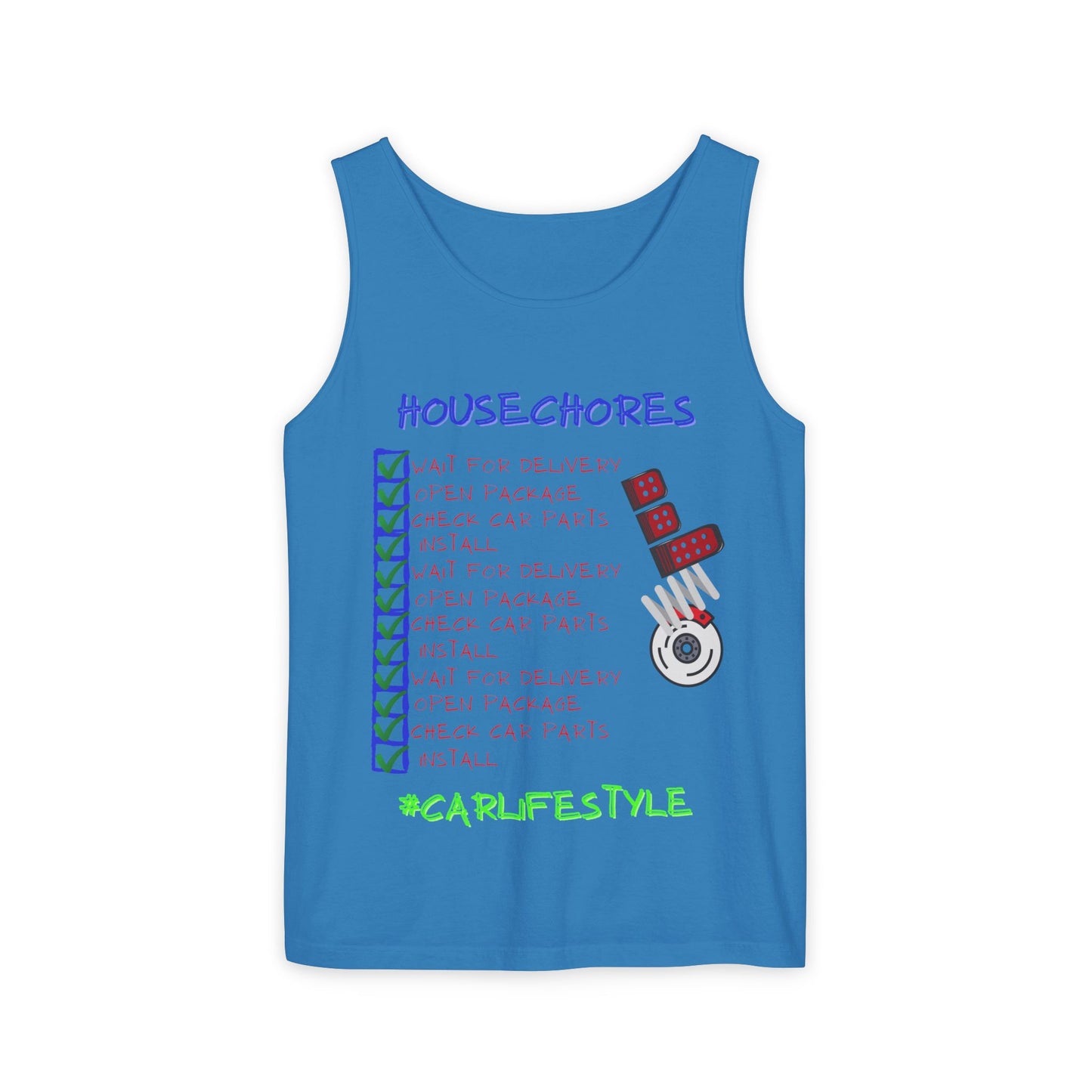 House Chores Check List Tank Top, Unisex Motivational Apparel, Summer Essential, Gift for Homebodies, Housewarming Gift