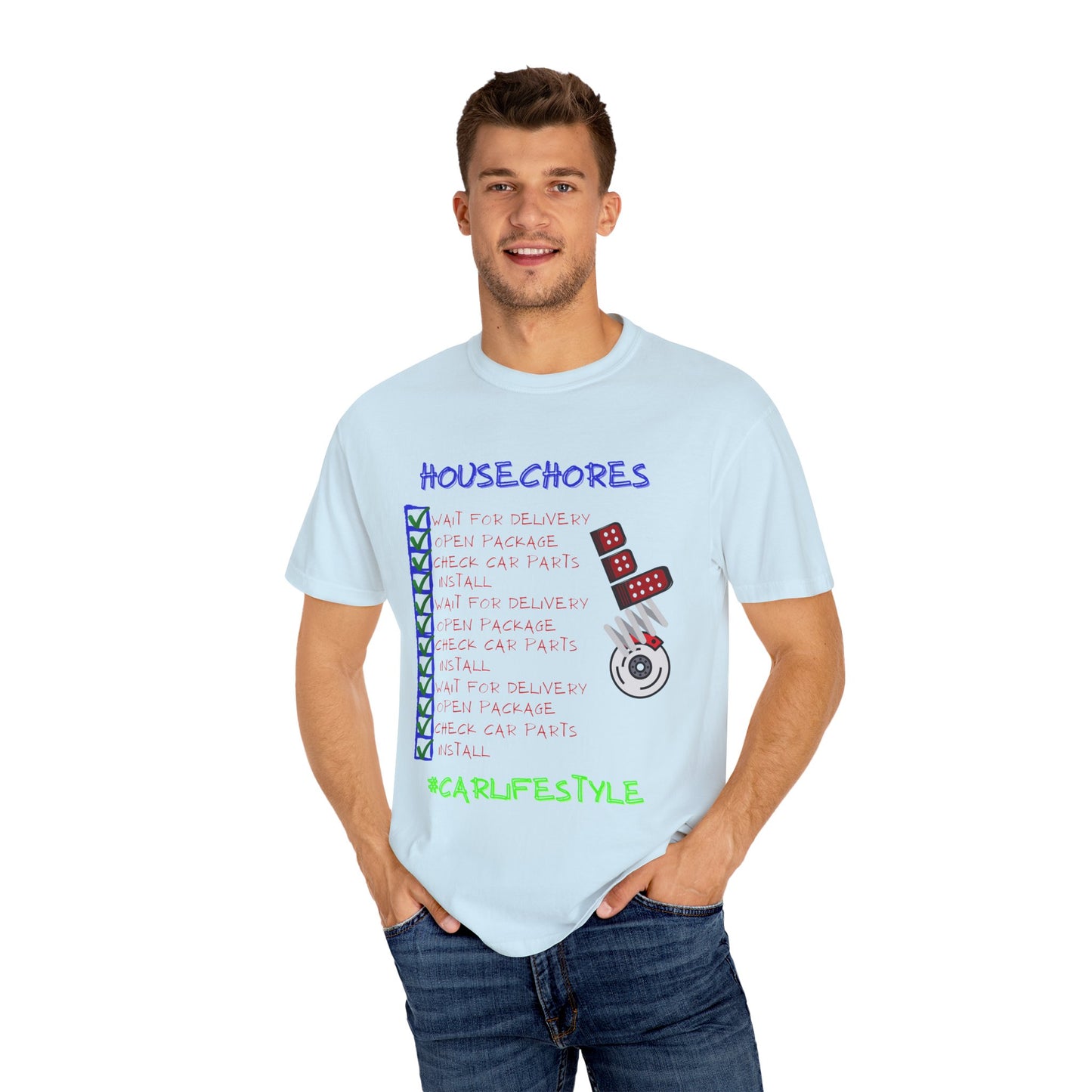 Fun House Chores Unisex Magenta T-shirt | Unique Chore Tracker Shirt | Great for Gifts, Home, Casual Wear, and Motivation