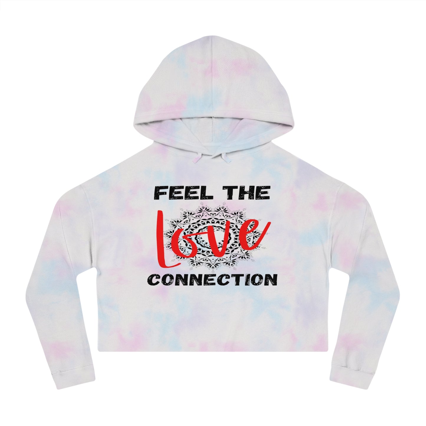 Romantic Cropped Hoodie - Feel the Love Connection, Casual Wear, Valentine’s Day Gift, Cute Women’s Sweatshirt, Everyday Style, Cozy Outfit