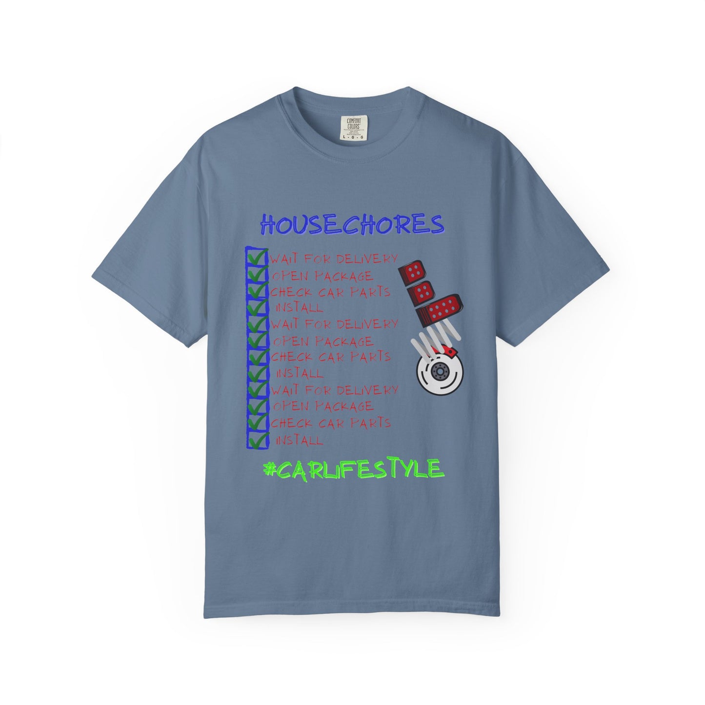 Fun House Chores Unisex Magenta T-shirt | Unique Chore Tracker Shirt | Great for Gifts, Home, Casual Wear, and Motivation