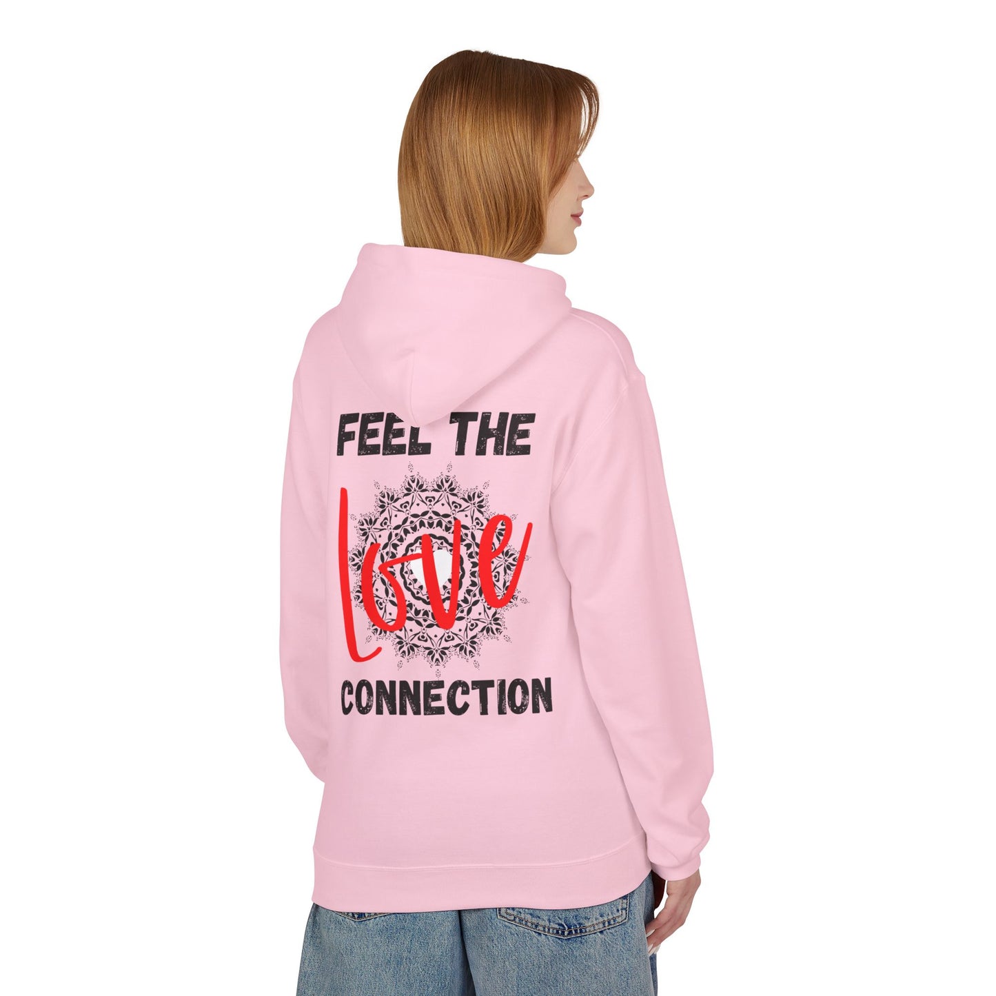 Unisex Fleece Hoodie - Feel the Love Connection, Cozy Outfit for Valentine's Day, Friendly Gift for Any Occasion, Relationship Goals