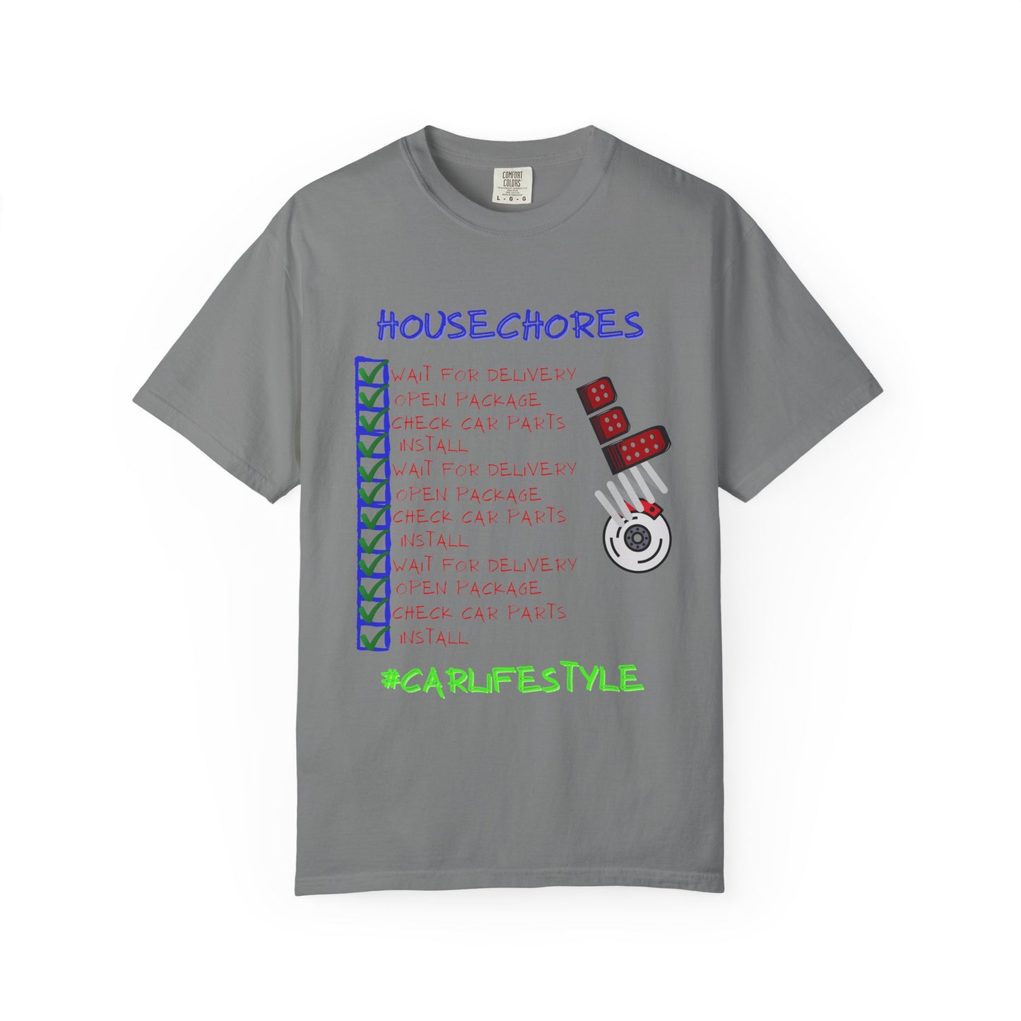 Fun House Chores Unisex Magenta T-shirt | Unique Chore Tracker Shirt | Great for Gifts, Home, Casual Wear, and Motivation