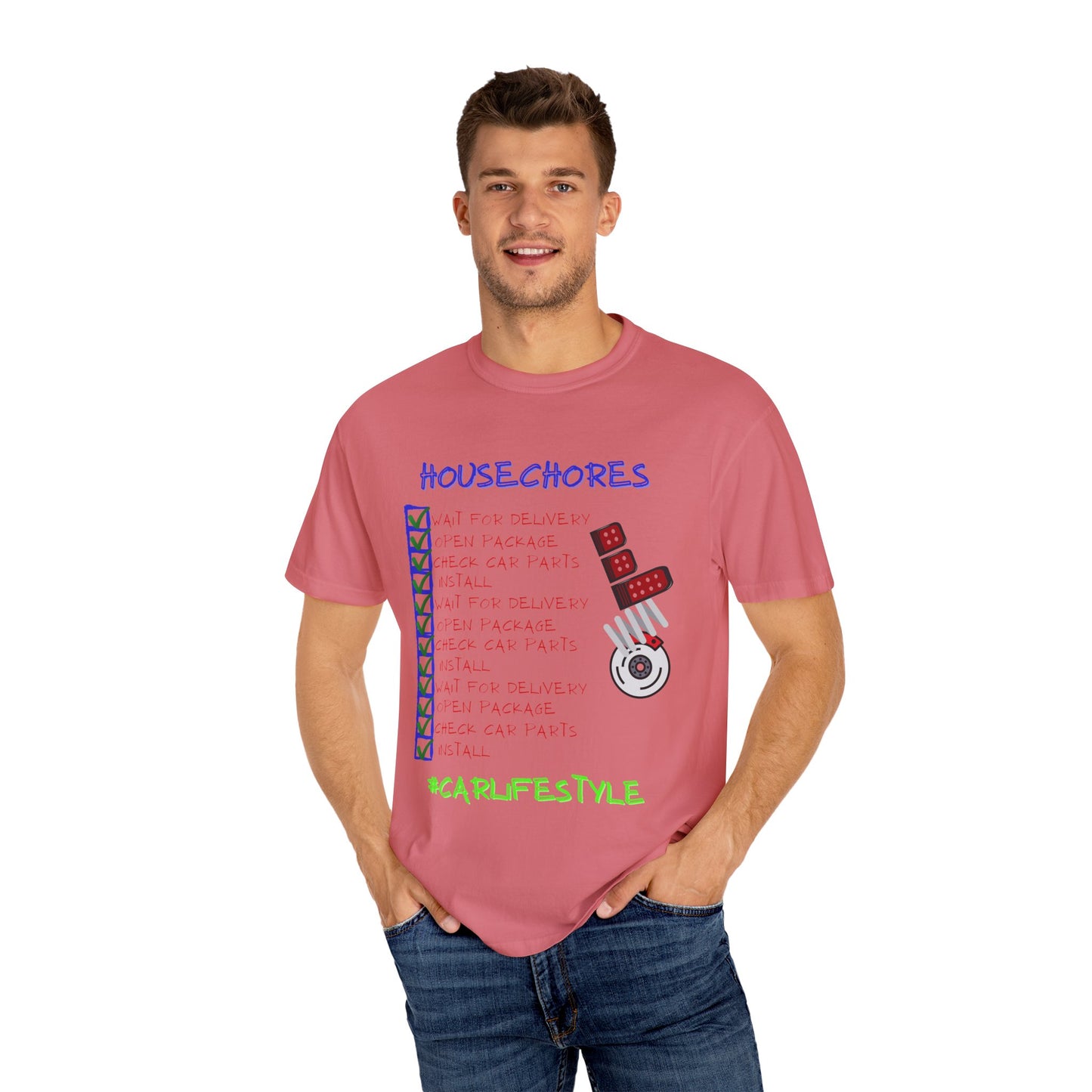 Fun House Chores Unisex Magenta T-shirt | Unique Chore Tracker Shirt | Great for Gifts, Home, Casual Wear, and Motivation