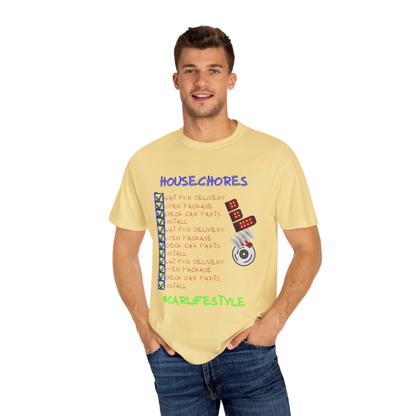 Fun House Chores Unisex Magenta T-shirt | Unique Chore Tracker Shirt | Great for Gifts, Home, Casual Wear, and Motivation