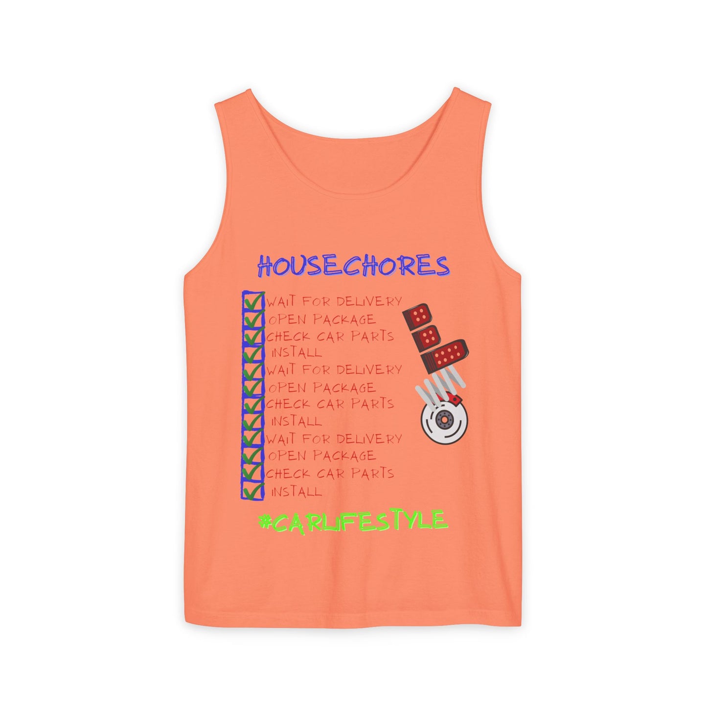 House Chores Check List Tank Top, Unisex Motivational Apparel, Summer Essential, Gift for Homebodies, Housewarming Gift