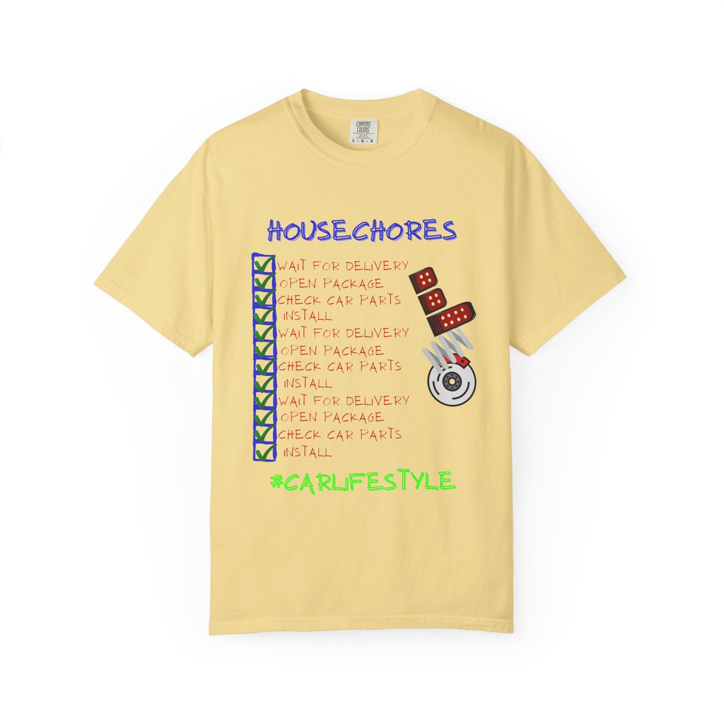 Fun House Chores Unisex Magenta T-shirt | Unique Chore Tracker Shirt | Great for Gifts, Home, Casual Wear, and Motivation