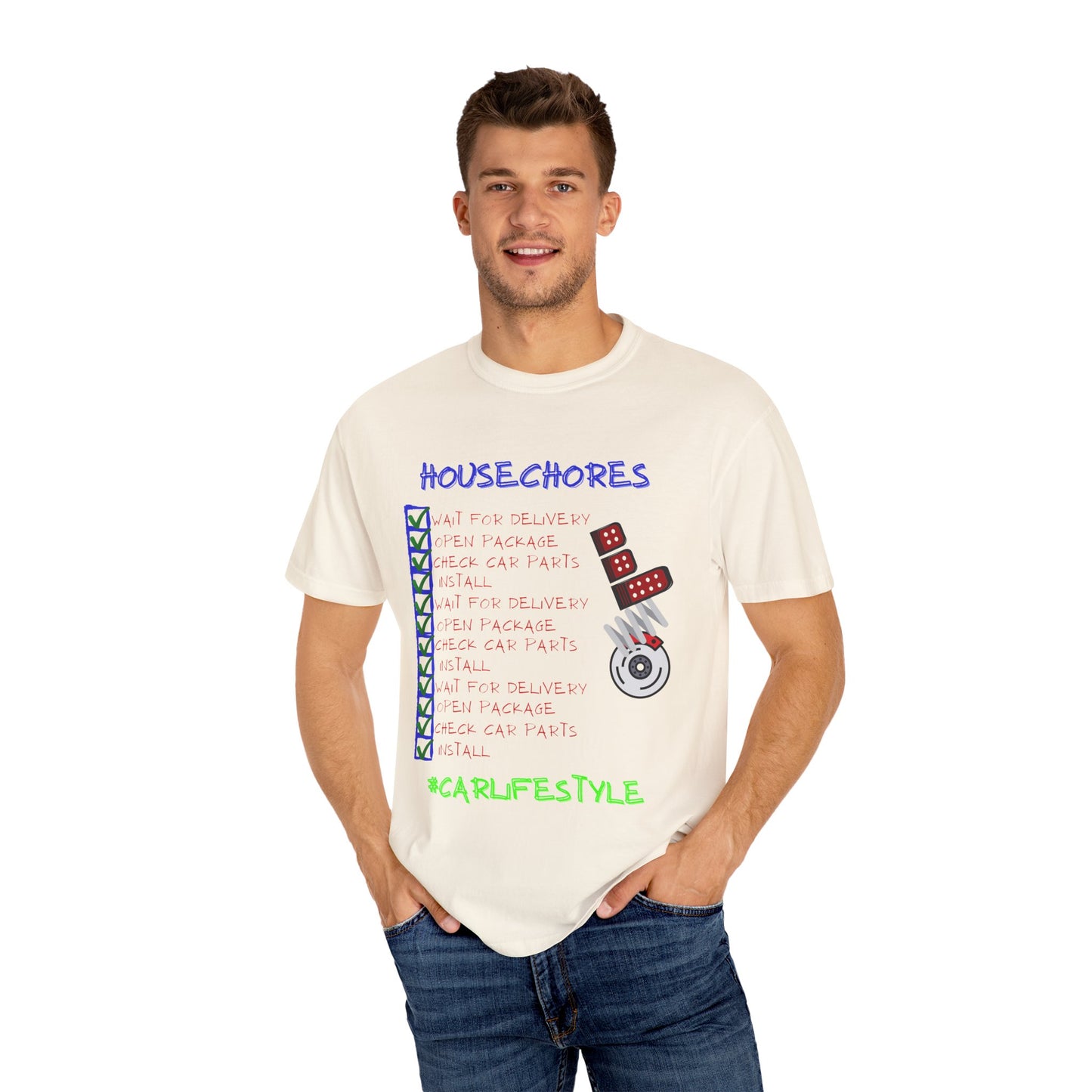Fun House Chores Unisex Magenta T-shirt | Unique Chore Tracker Shirt | Great for Gifts, Home, Casual Wear, and Motivation