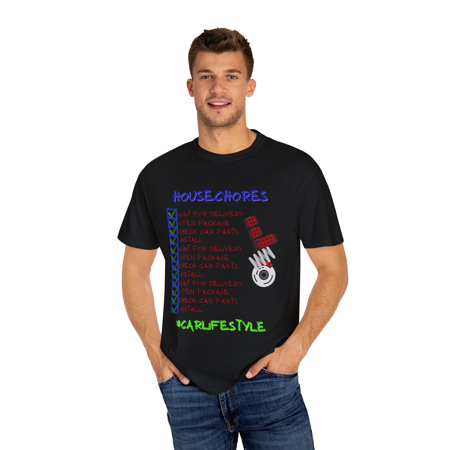 Fun House Chores Unisex Magenta T-shirt | Unique Chore Tracker Shirt | Great for Gifts, Home, Casual Wear, and Motivation