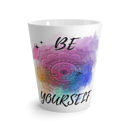 Inspirational Latte Mug with Mandala Design, Coffee Lover Gift, Self-Care Mug, Boho Decor, Mindfulness Gift