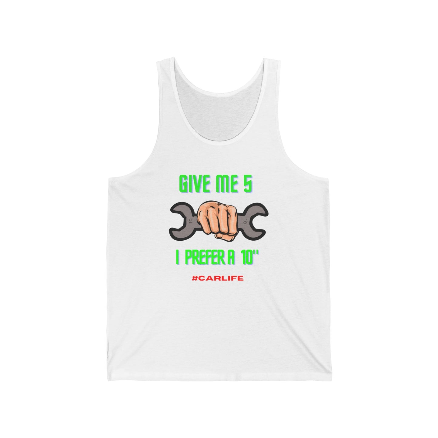 Car Enthusiast Jersey Tank - Give Me 5 I Prefer a 10, Gift for Mechanics, Auto Lovers, Summer Top, Cool Casual Wear, #CarLife