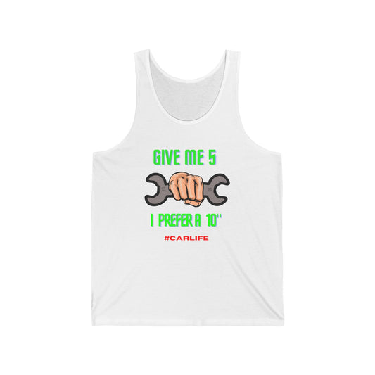 Car Enthusiast Jersey Tank - Give Me 5 I Prefer a 10, Gift for Mechanics, Auto Lovers, Summer Top, Cool Casual Wear, #CarLife
