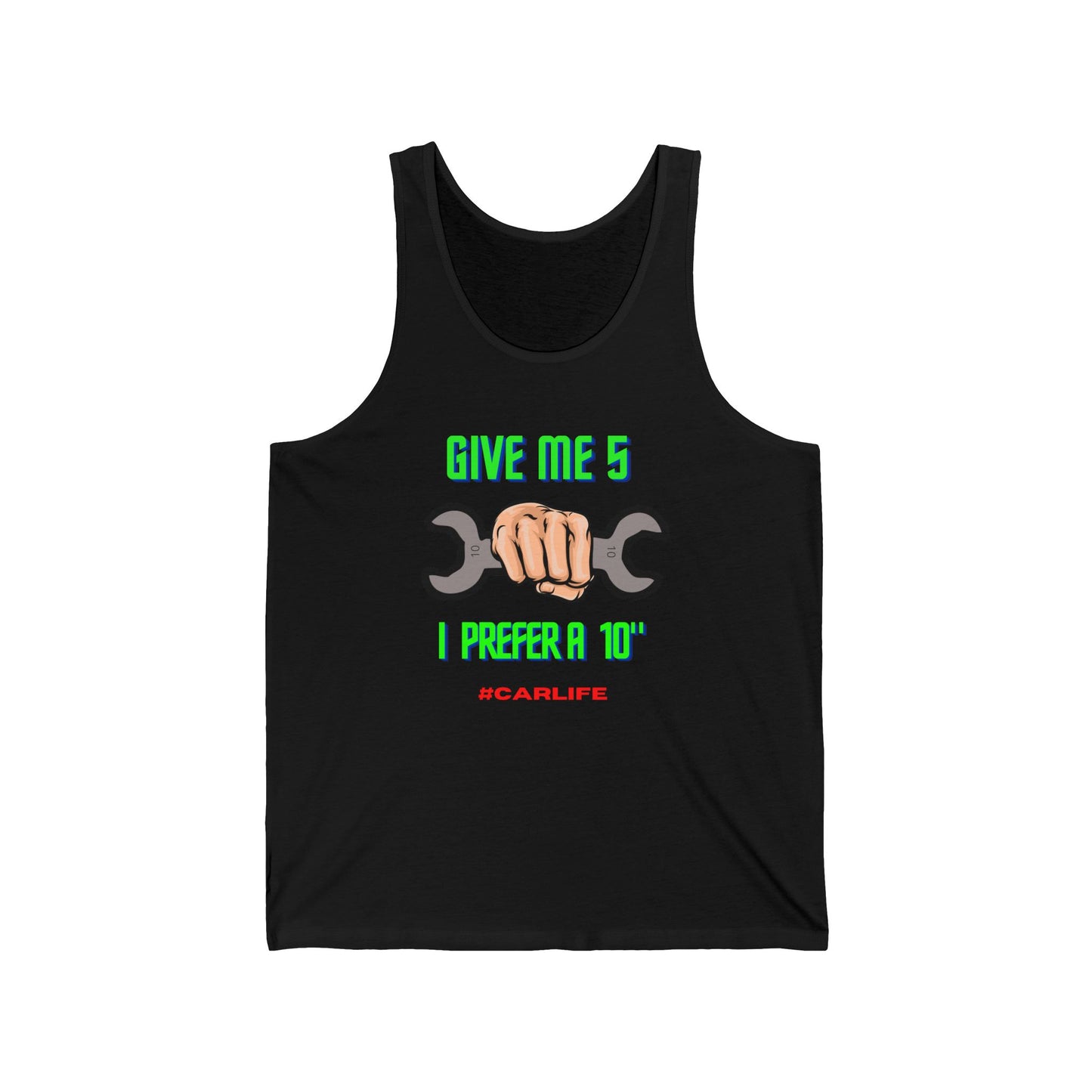 Car Enthusiast Jersey Tank - Give Me 5 I Prefer a 10, Gift for Mechanics, Auto Lovers, Summer Top, Cool Casual Wear, #CarLife