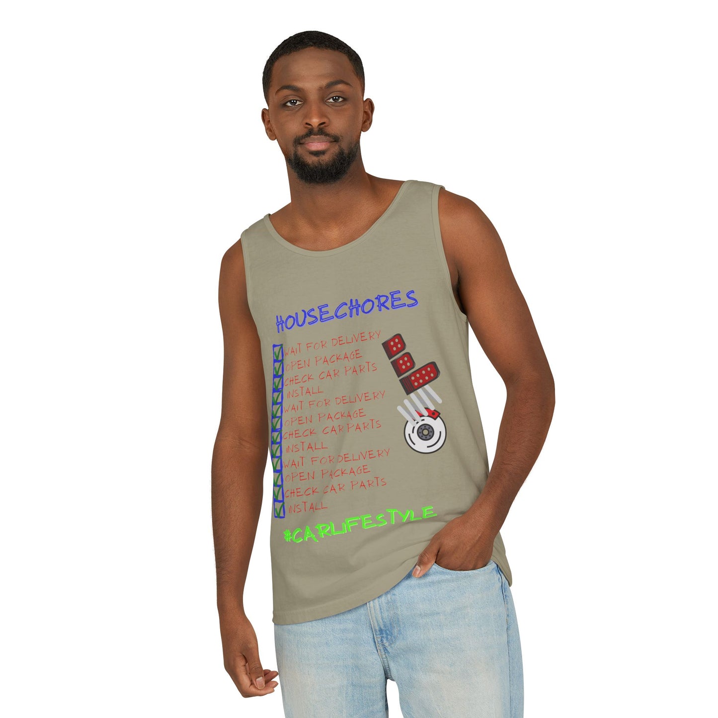 House Chores Check List Tank Top, Unisex Motivational Apparel, Summer Essential, Gift for Homebodies, Housewarming Gift