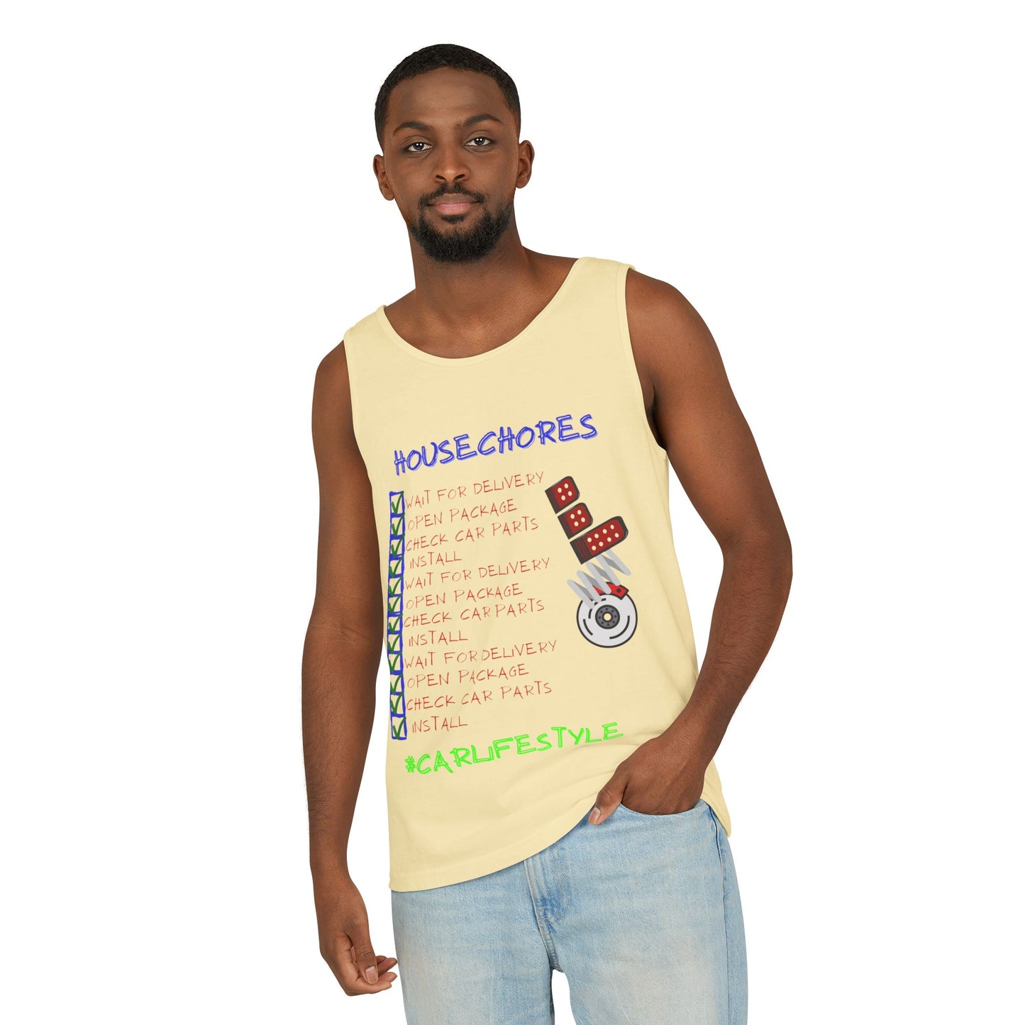 House Chores Check List Tank Top, Unisex Motivational Apparel, Summer Essential, Gift for Homebodies, Housewarming Gift