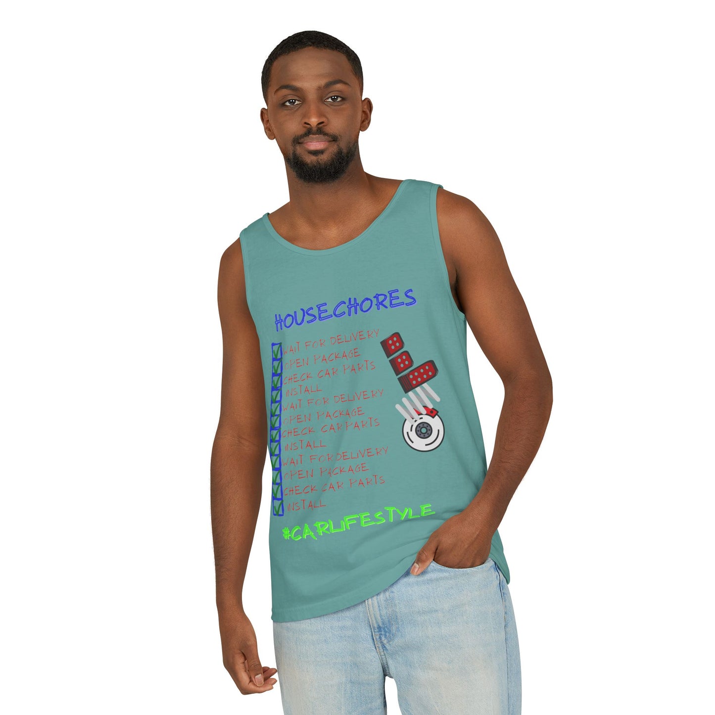 House Chores Check List Tank Top, Unisex Motivational Apparel, Summer Essential, Gift for Homebodies, Housewarming Gift