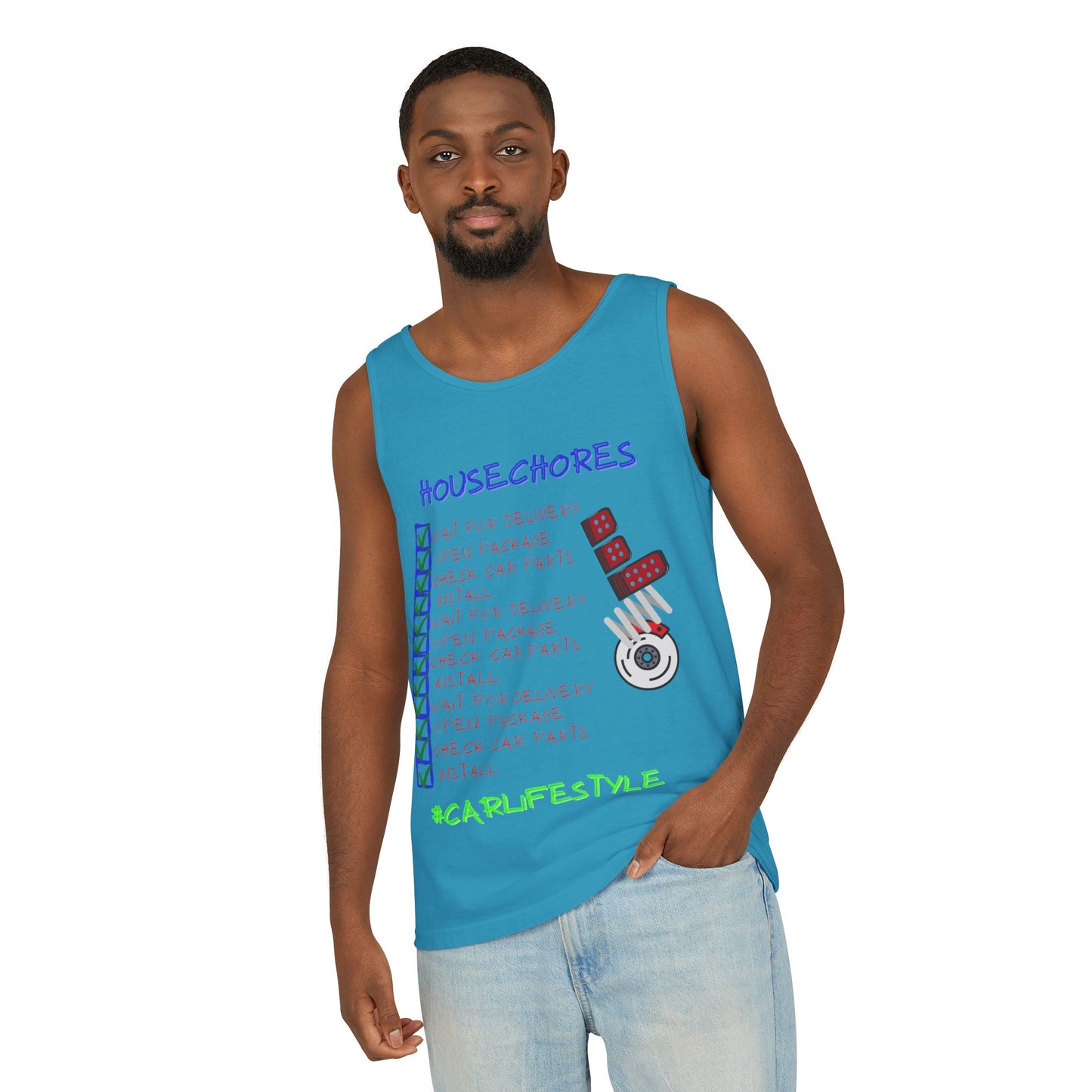 House Chores Check List Tank Top, Unisex Motivational Apparel, Summer Essential, Gift for Homebodies, Housewarming Gift