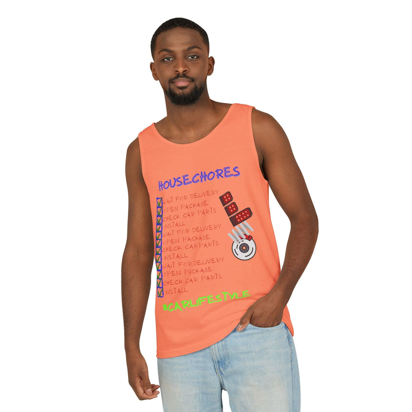 House Chores Check List Tank Top, Unisex Motivational Apparel, Summer Essential, Gift for Homebodies, Housewarming Gift