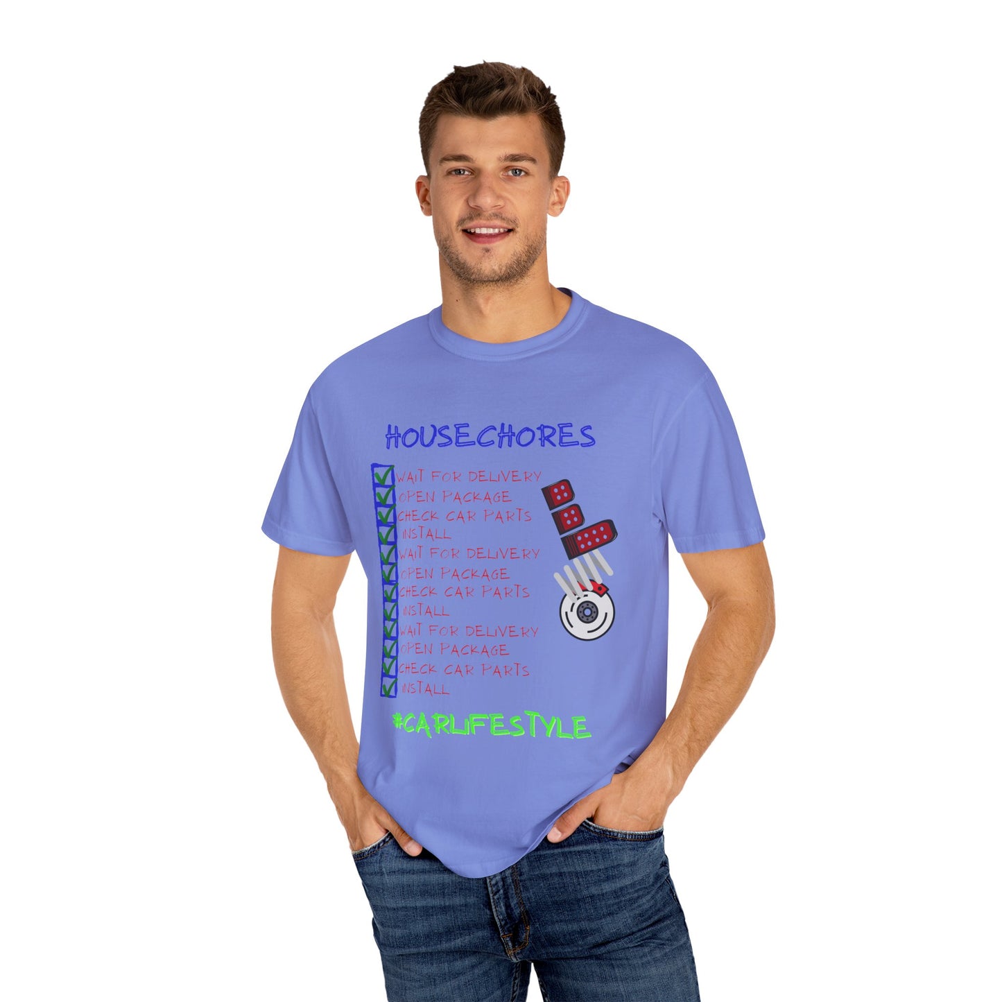 Fun House Chores Unisex Magenta T-shirt | Unique Chore Tracker Shirt | Great for Gifts, Home, Casual Wear, and Motivation