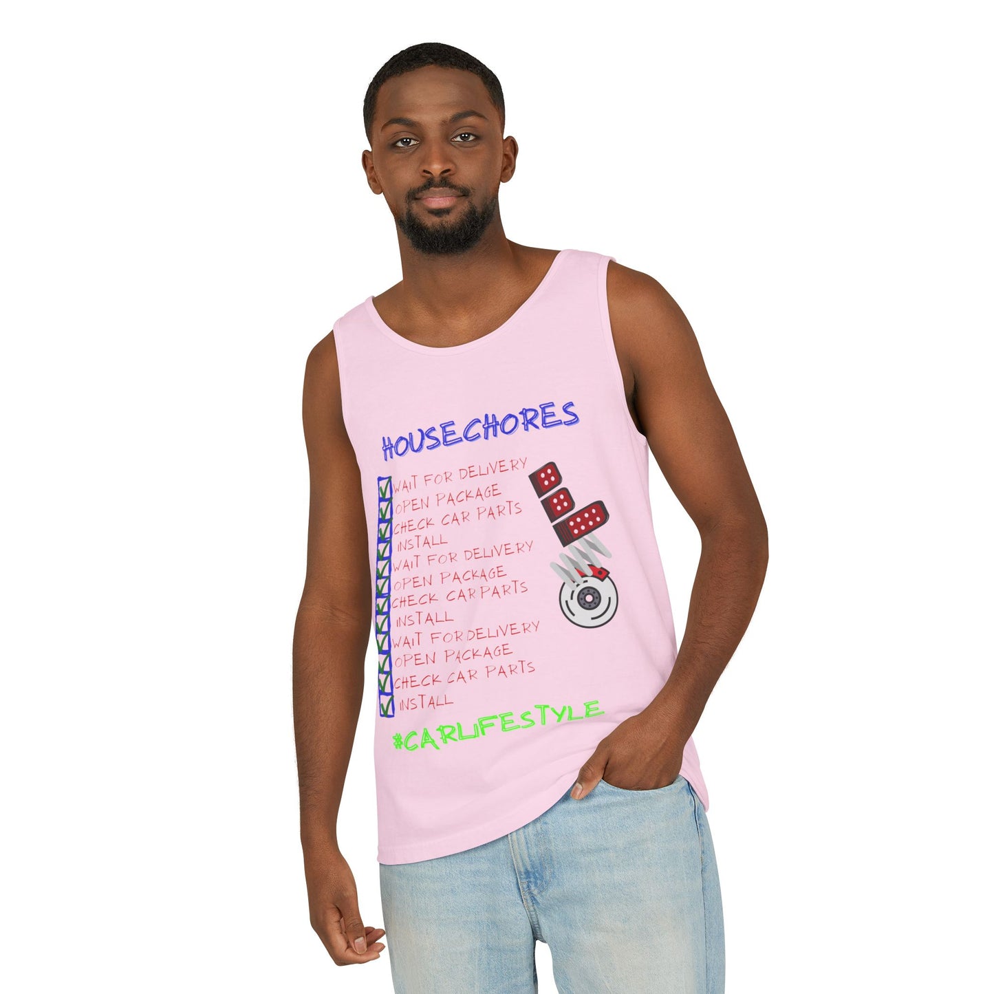 House Chores Check List Tank Top, Unisex Motivational Apparel, Summer Essential, Gift for Homebodies, Housewarming Gift