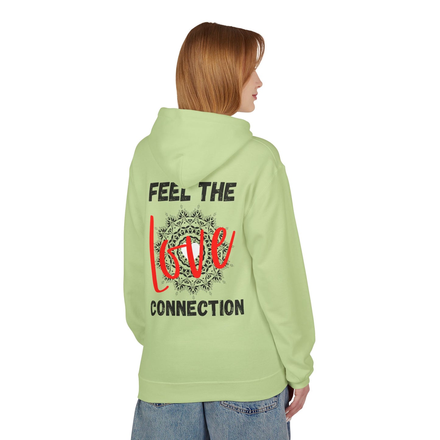 Unisex Fleece Hoodie - Feel the Love Connection, Cozy Outfit for Valentine's Day, Friendly Gift for Any Occasion, Relationship Goals