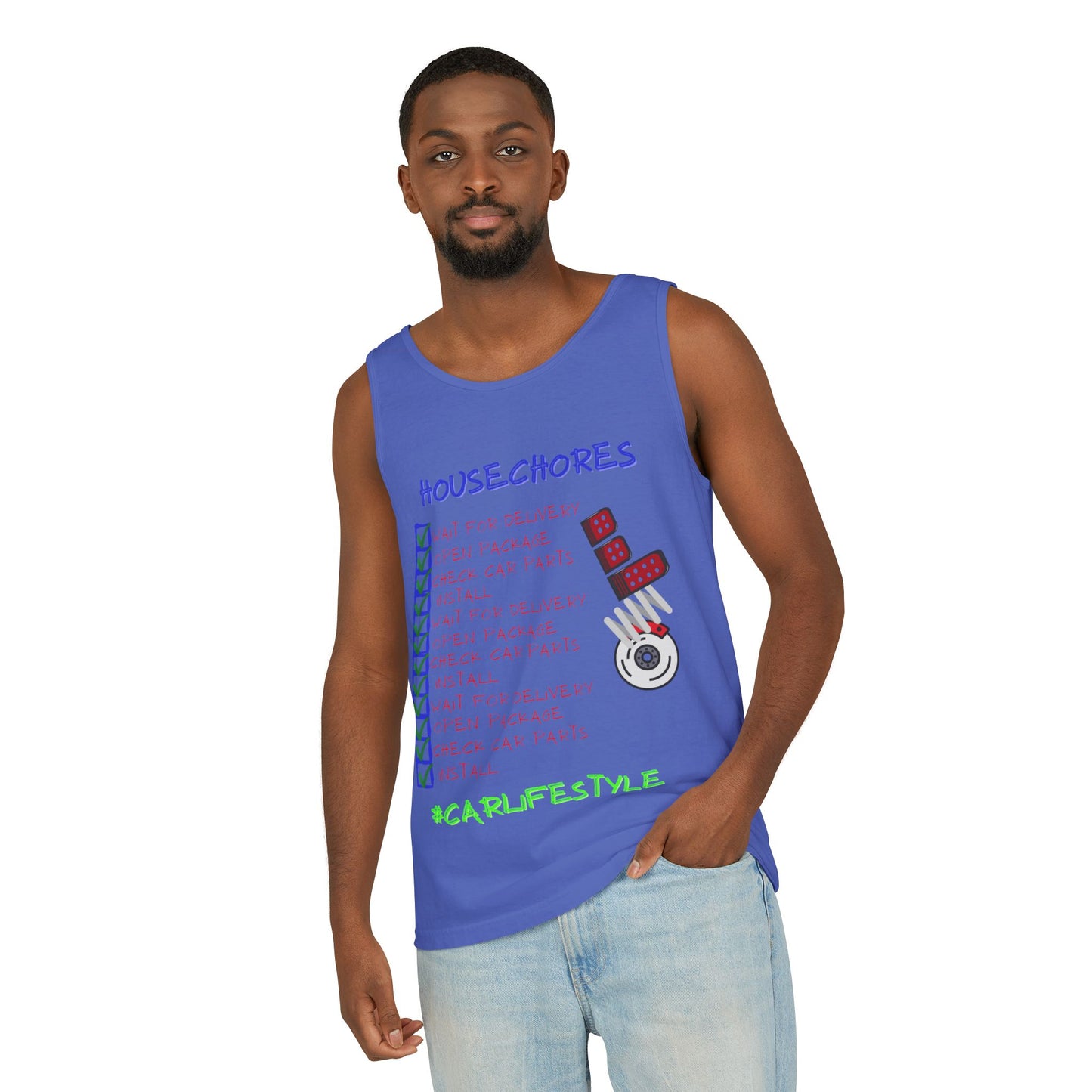 House Chores Check List Tank Top, Unisex Motivational Apparel, Summer Essential, Gift for Homebodies, Housewarming Gift