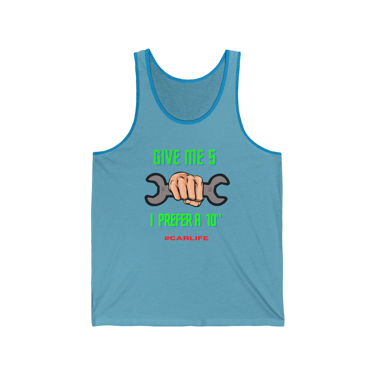 Car Enthusiast Jersey Tank - Give Me 5 I Prefer a 10, Gift for Mechanics, Auto Lovers, Summer Top, Cool Casual Wear, #CarLife