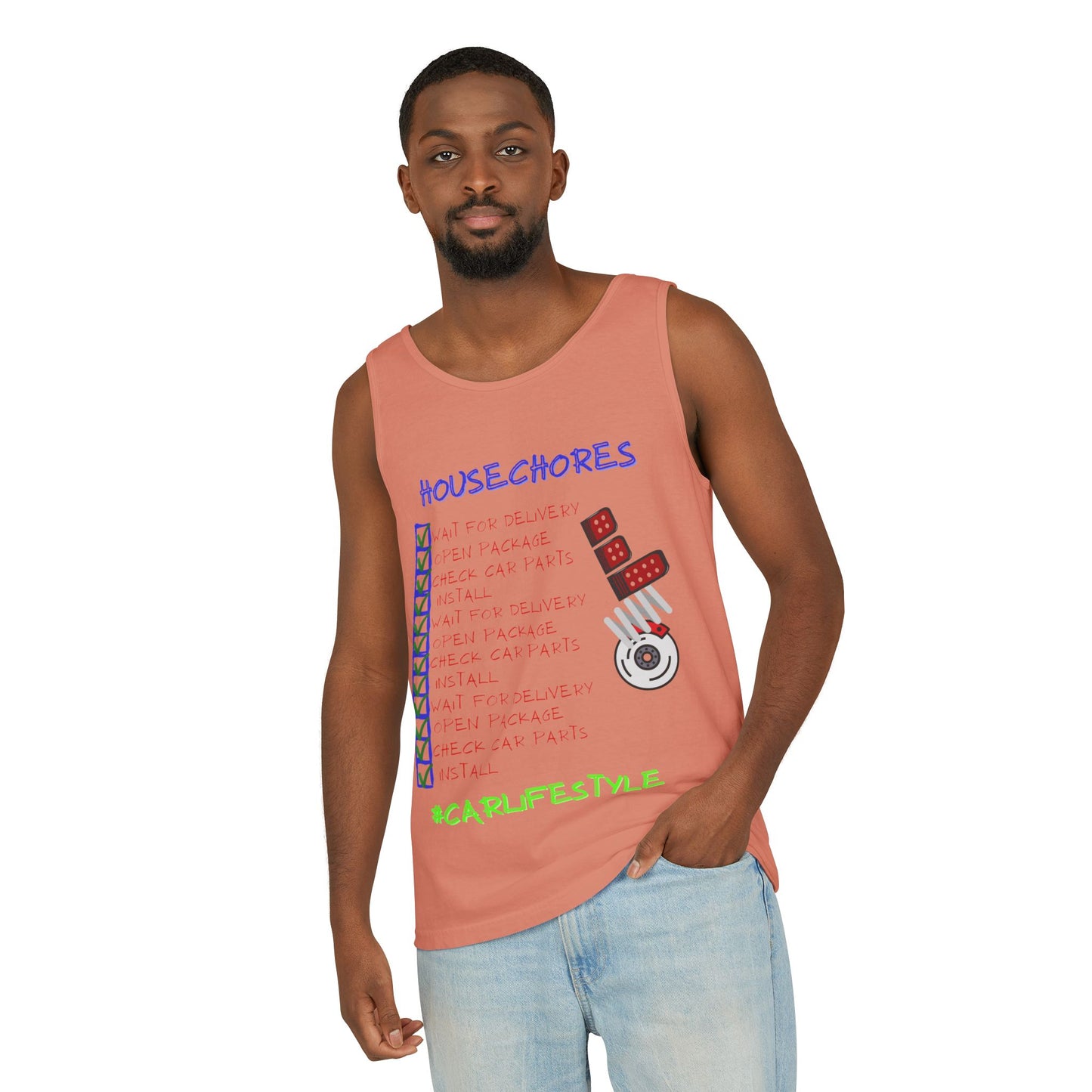 House Chores Check List Tank Top, Unisex Motivational Apparel, Summer Essential, Gift for Homebodies, Housewarming Gift