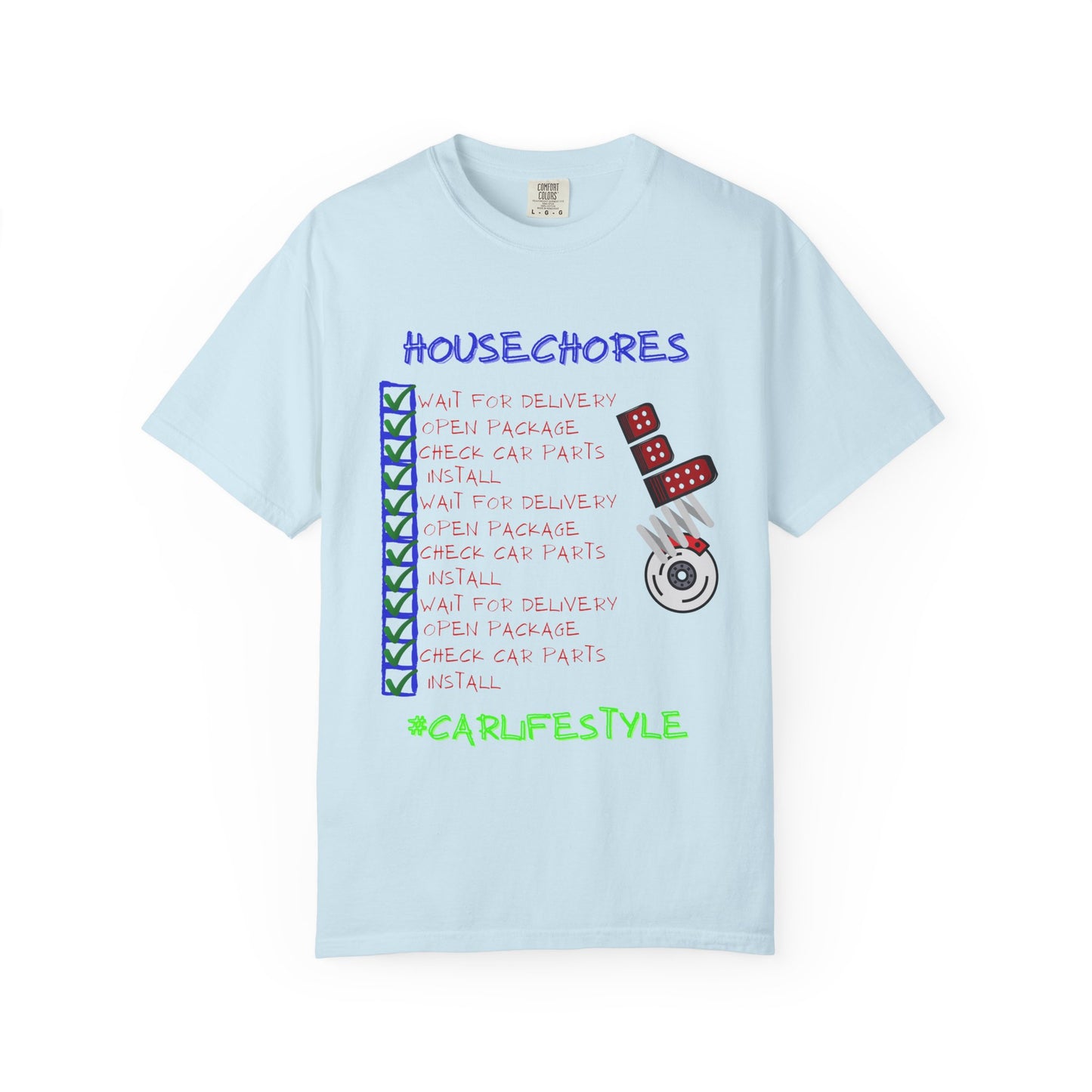 Fun House Chores Unisex Magenta T-shirt | Unique Chore Tracker Shirt | Great for Gifts, Home, Casual Wear, and Motivation