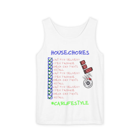 House Chores Check List Tank Top, Unisex Motivational Apparel, Summer Essential, Gift for Homebodies, Housewarming Gift