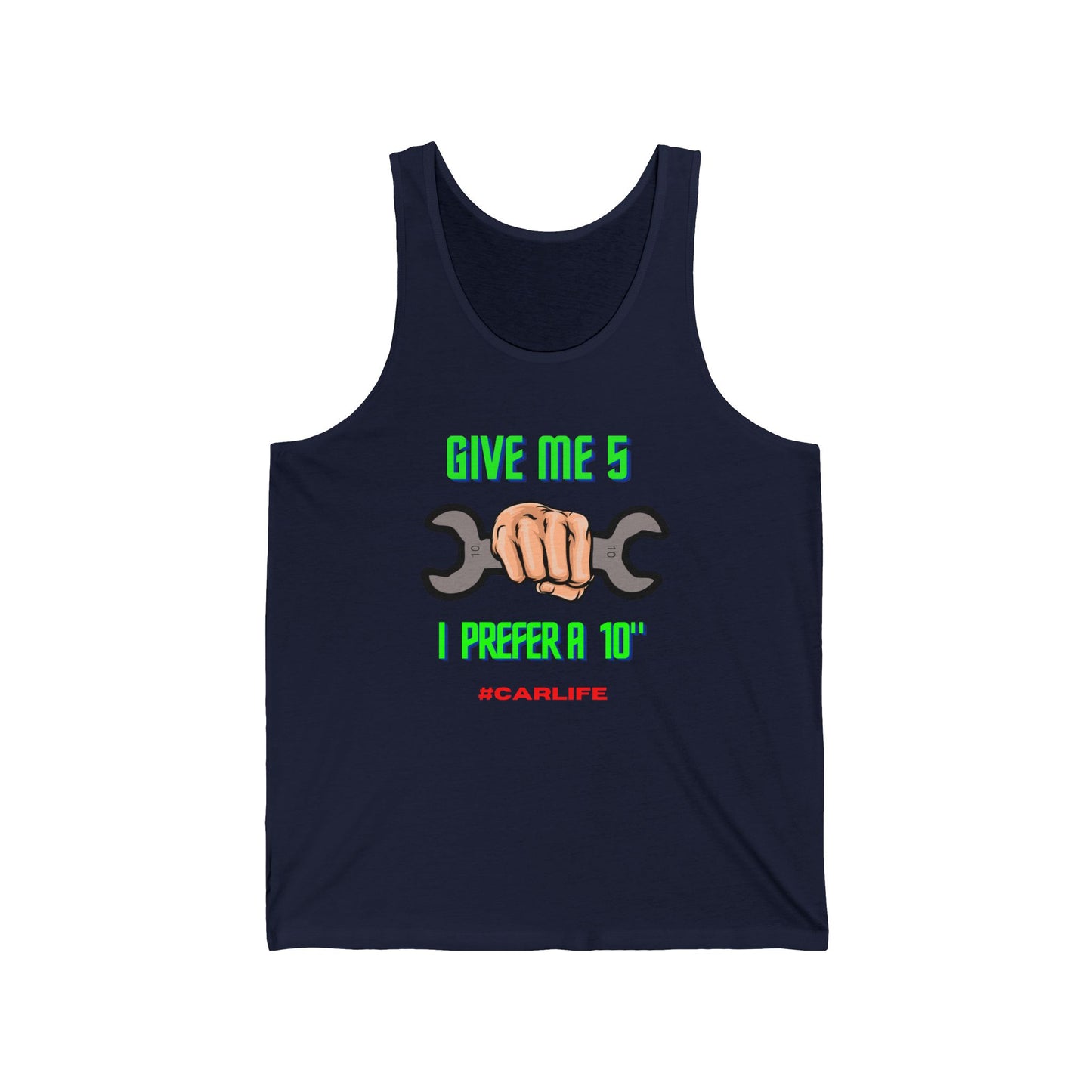 Car Enthusiast Jersey Tank - Give Me 5 I Prefer a 10, Gift for Mechanics, Auto Lovers, Summer Top, Cool Casual Wear, #CarLife