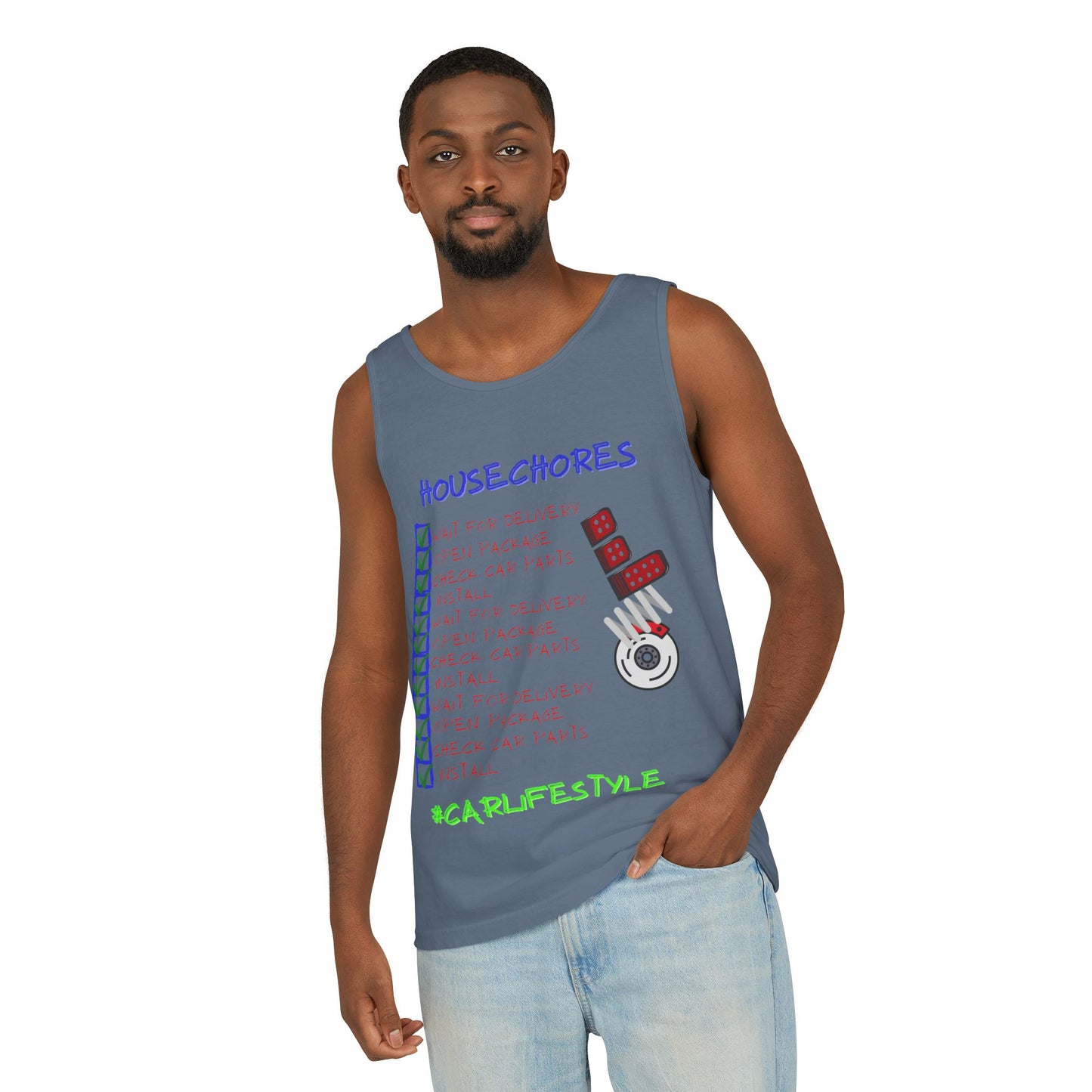 House Chores Check List Tank Top, Unisex Motivational Apparel, Summer Essential, Gift for Homebodies, Housewarming Gift