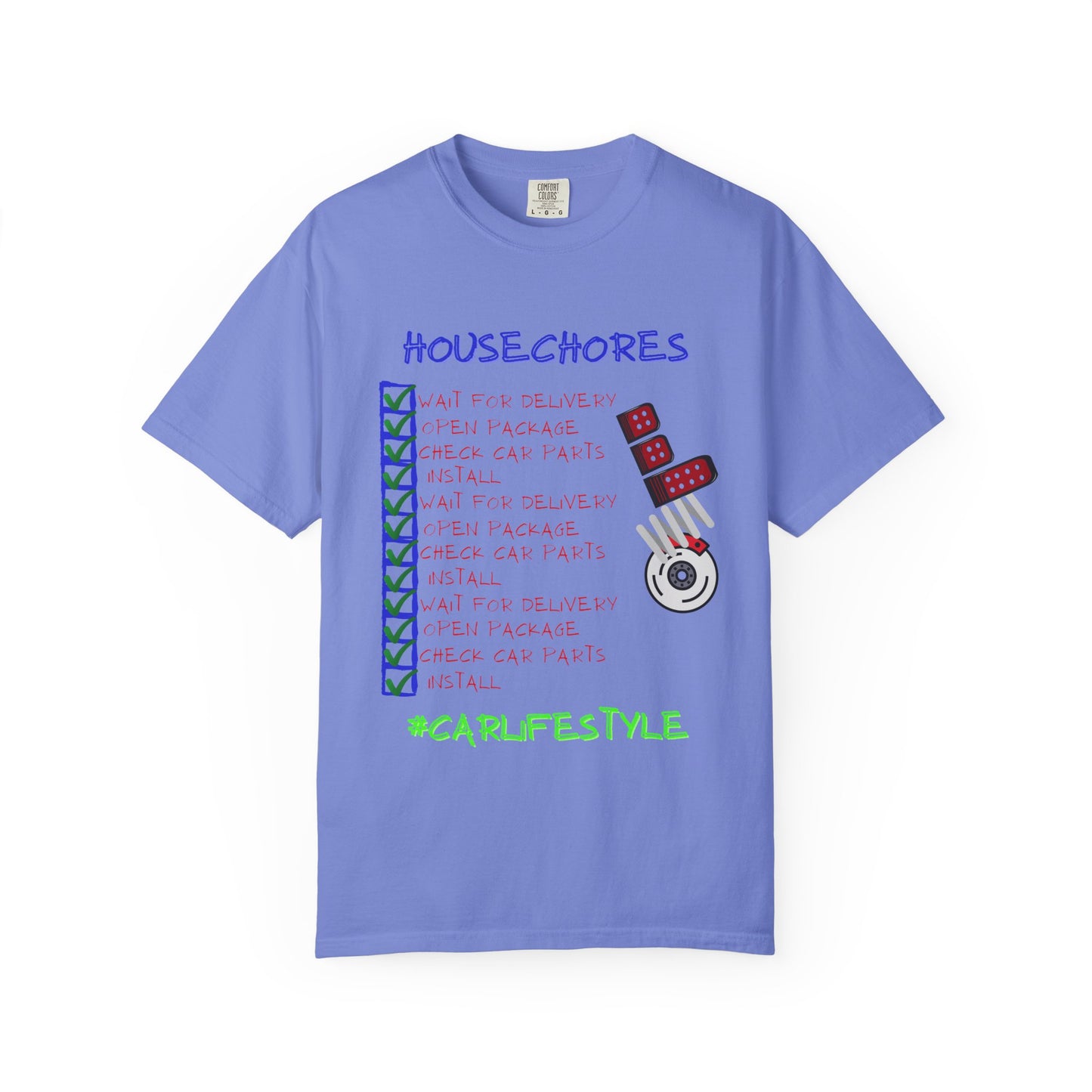 Fun House Chores Unisex Magenta T-shirt | Unique Chore Tracker Shirt | Great for Gifts, Home, Casual Wear, and Motivation