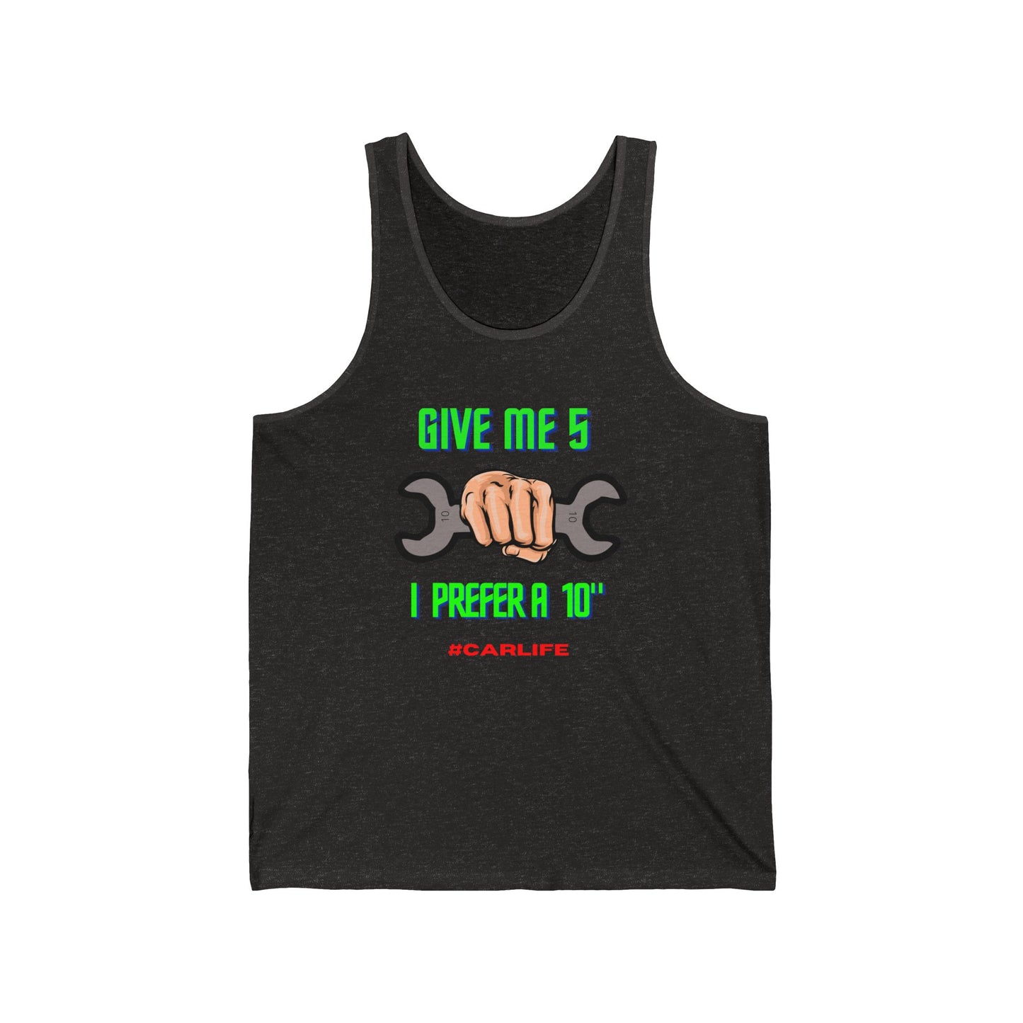 Car Enthusiast Jersey Tank - Give Me 5 I Prefer a 10, Gift for Mechanics, Auto Lovers, Summer Top, Cool Casual Wear, #CarLife